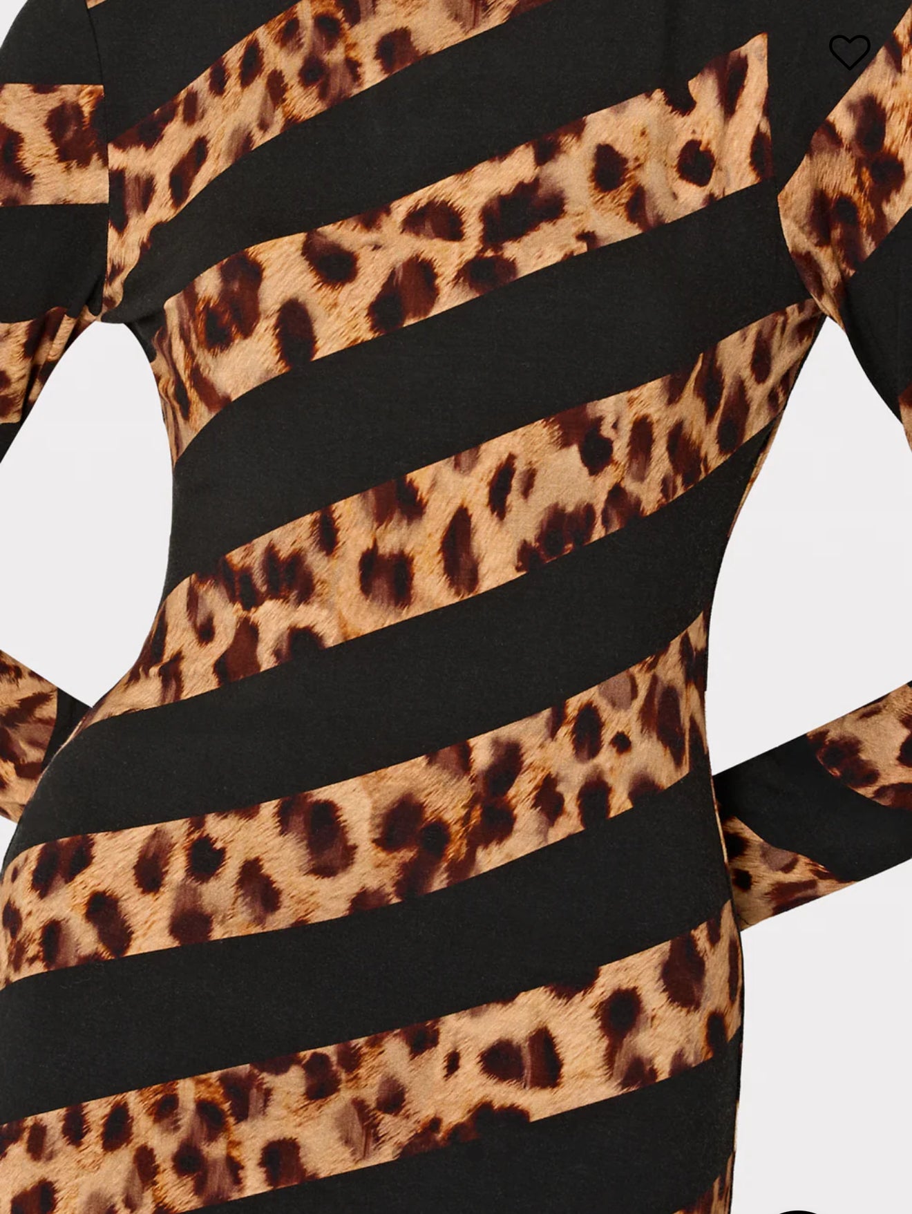 Leopard Stripe Jersey Midi Dress