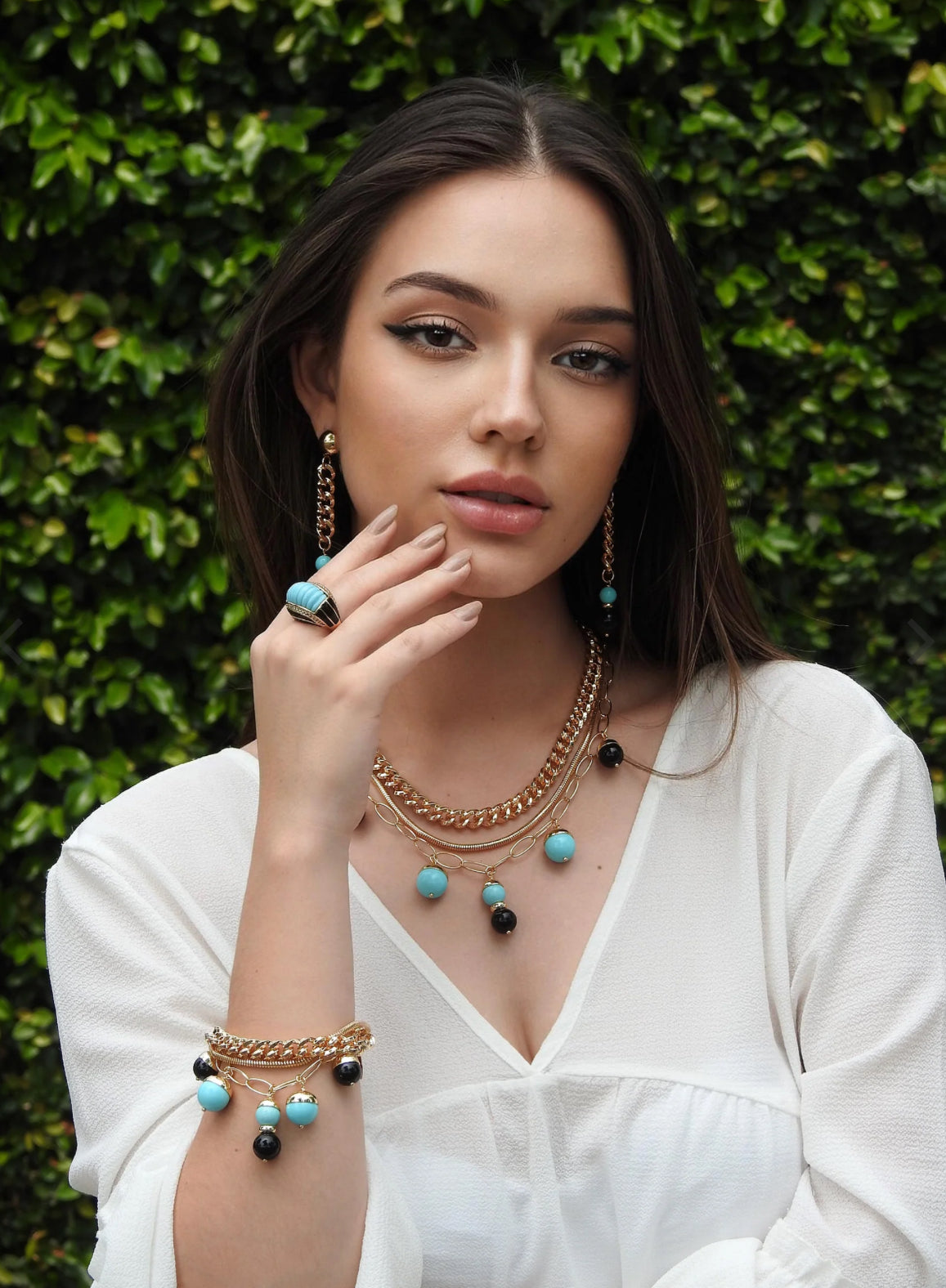 San Marcos Stone Turquoise Charm Bracelet