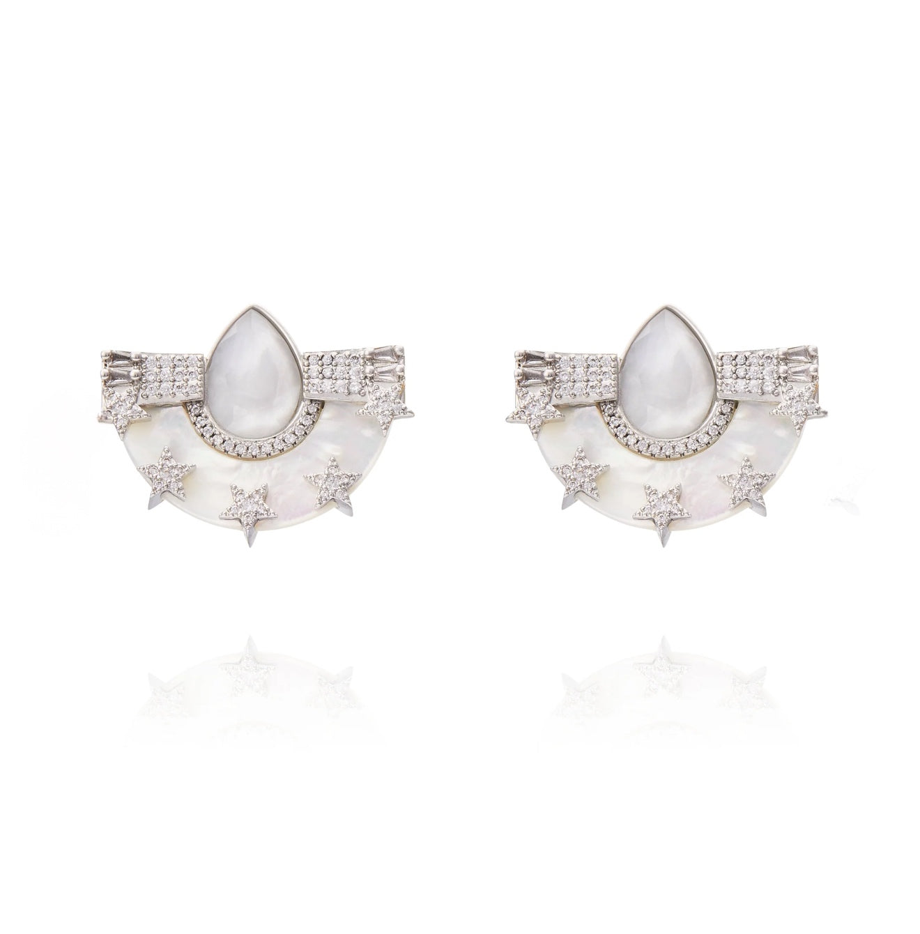 Larissa Earrings White Mop Silver