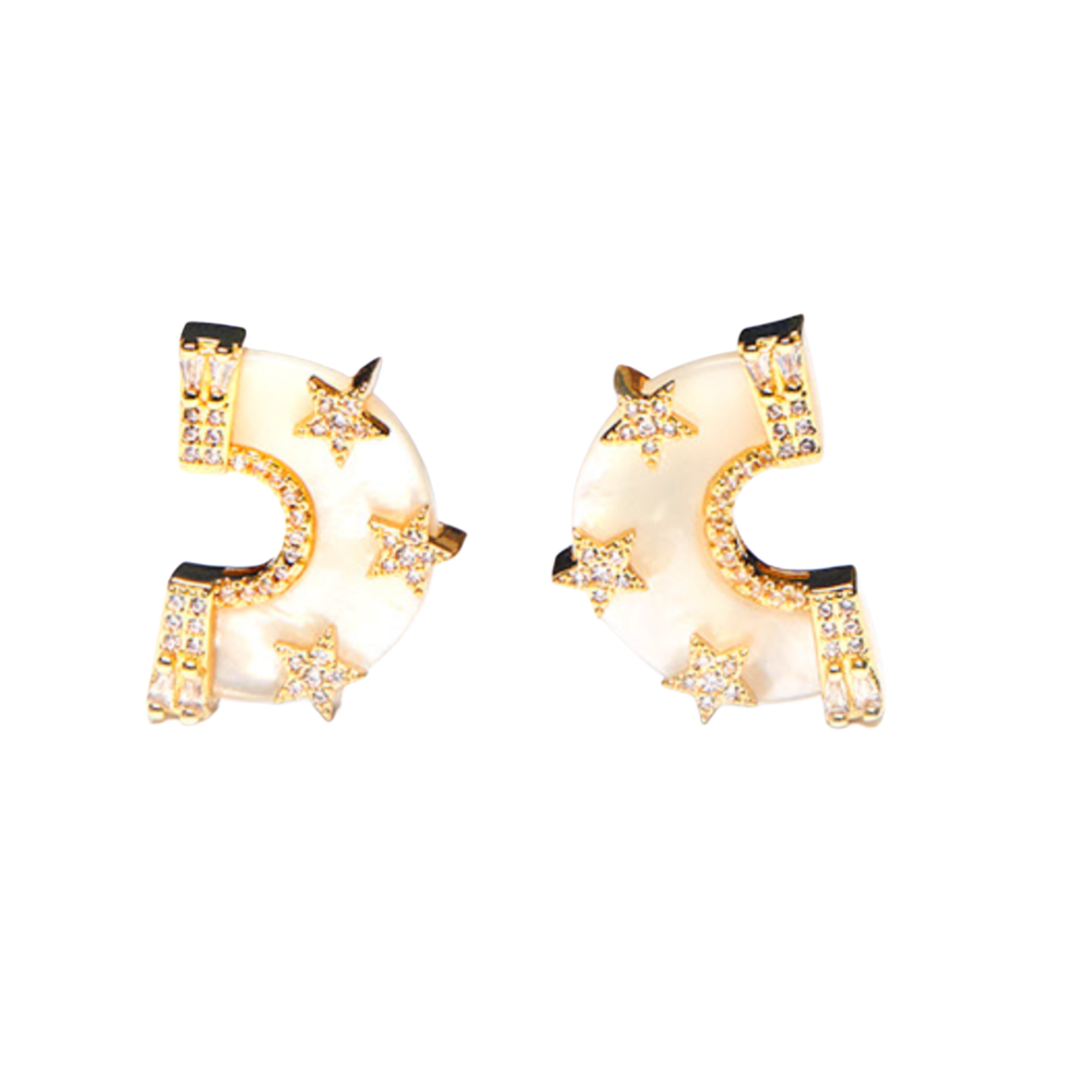 Larissa Earrings White Mop Gold