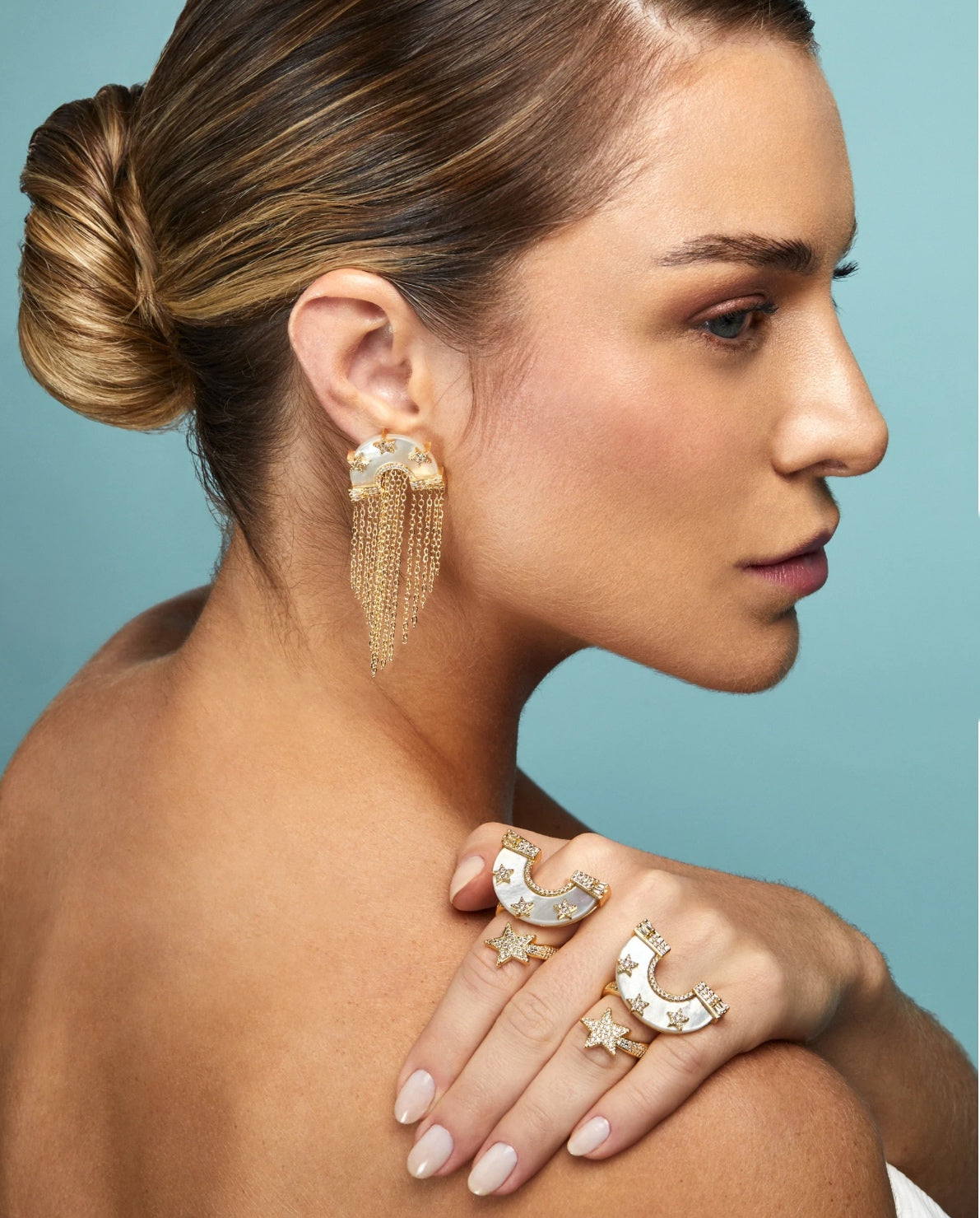 Fran Ring White Mop - Gold