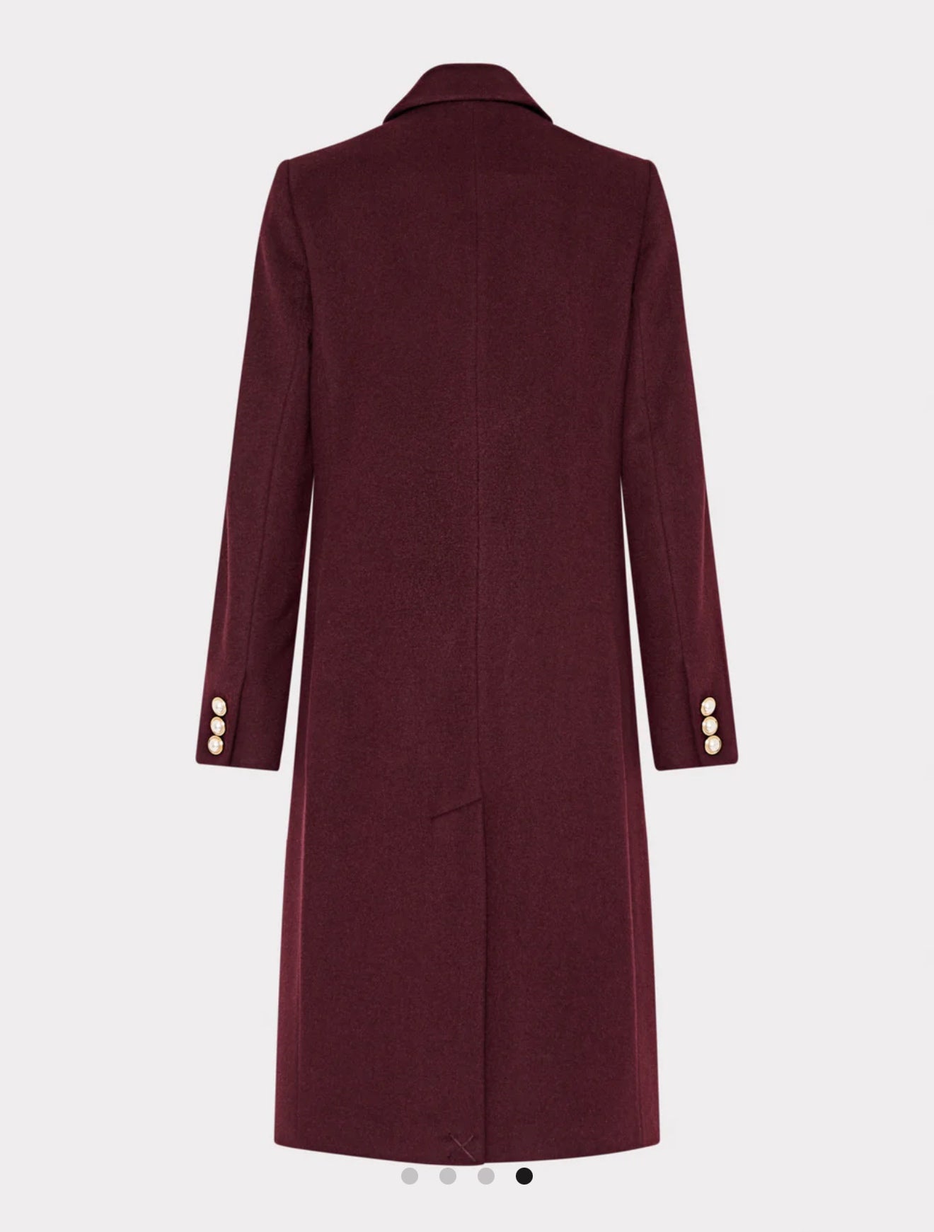 Single Breasted Wool Coat With Pearl Buttons
