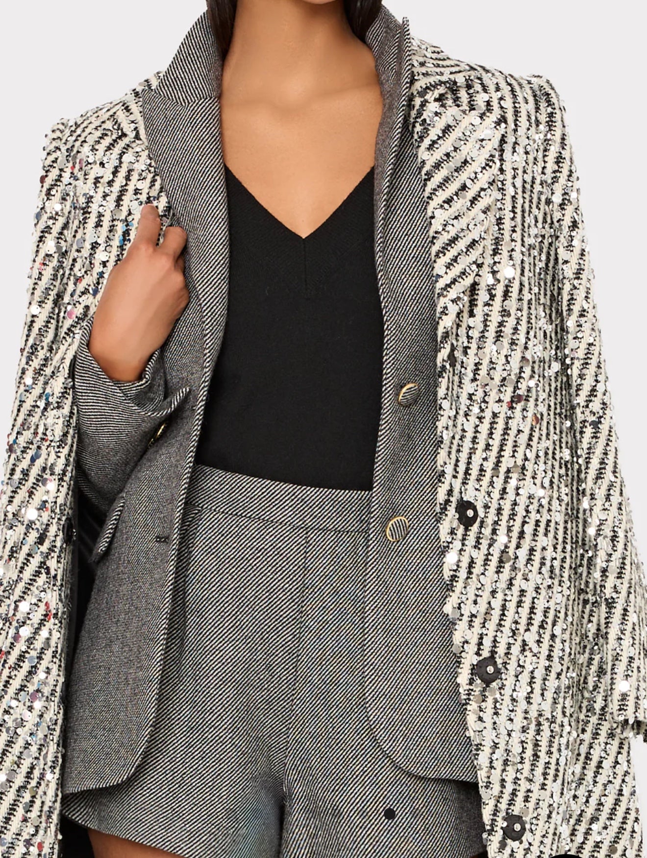 Wanda Sequins Stripe Coat