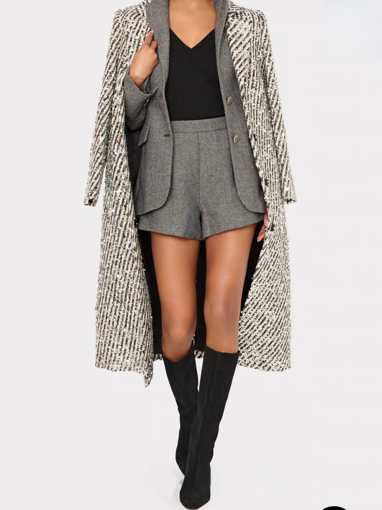 Wanda Sequins Stripe Coat