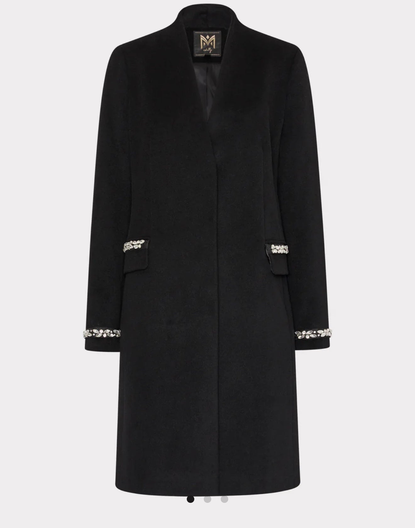 Embellished Trim Long Coat