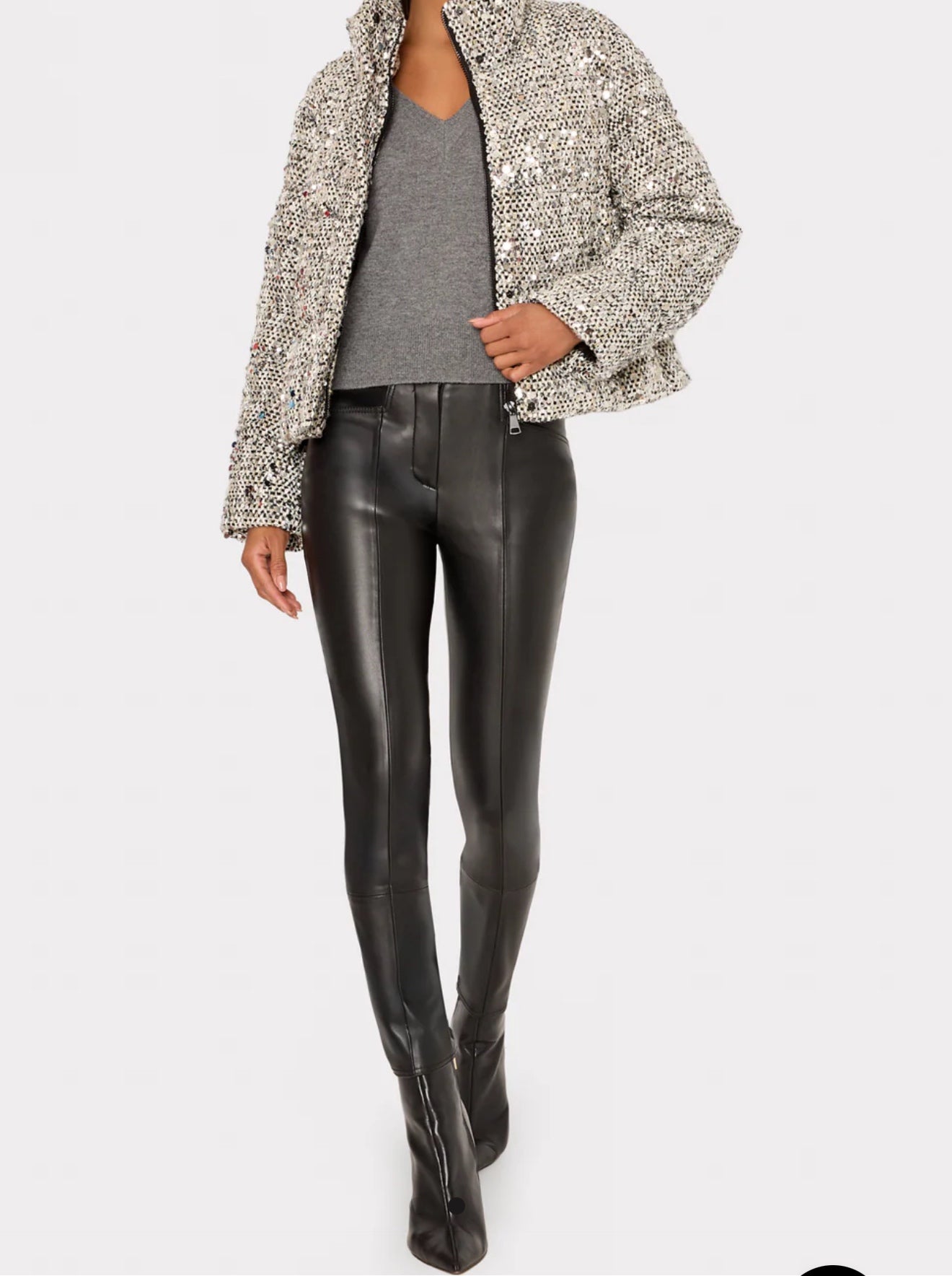 Hayes Sequin Tweed Puffer