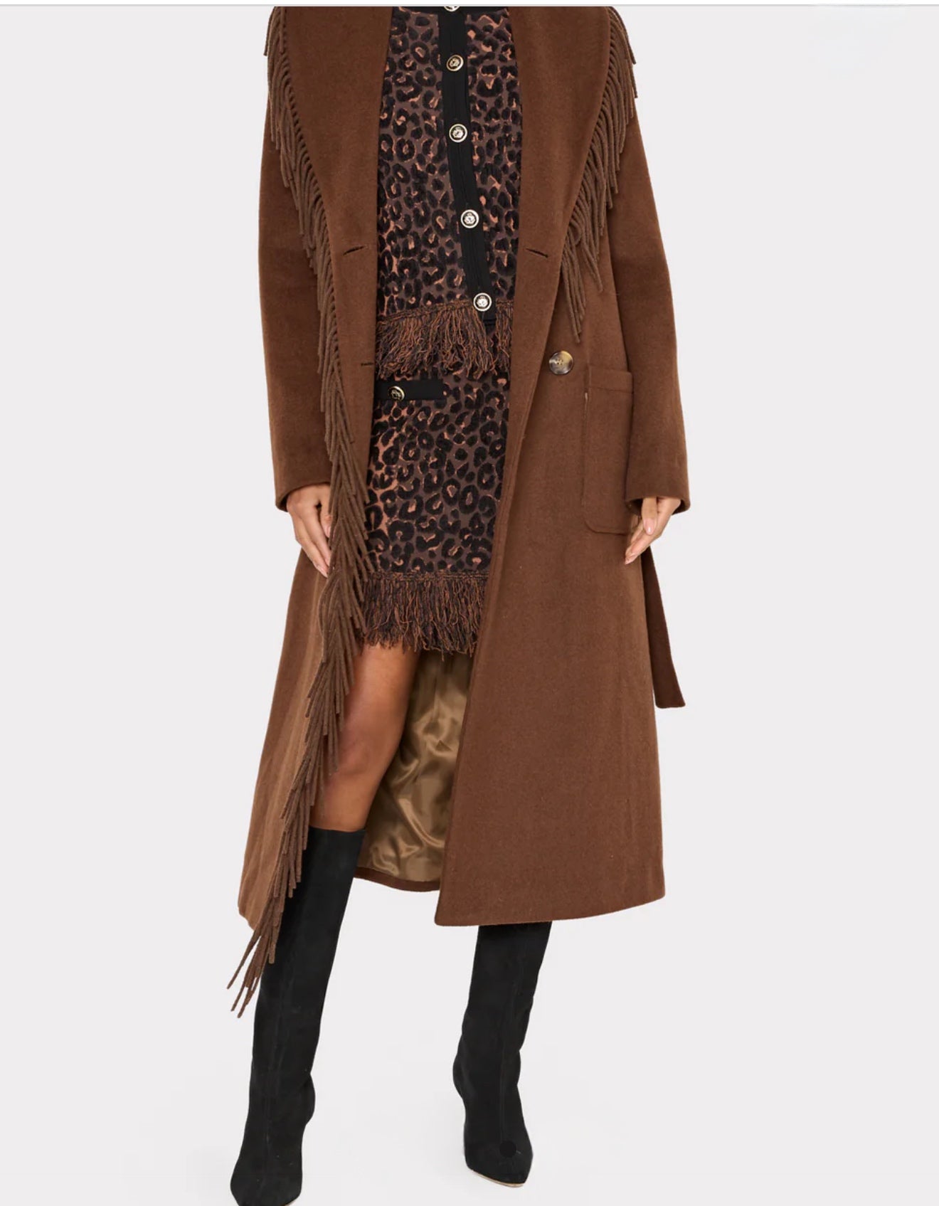 Wyatt Fringe Wool Overcoat