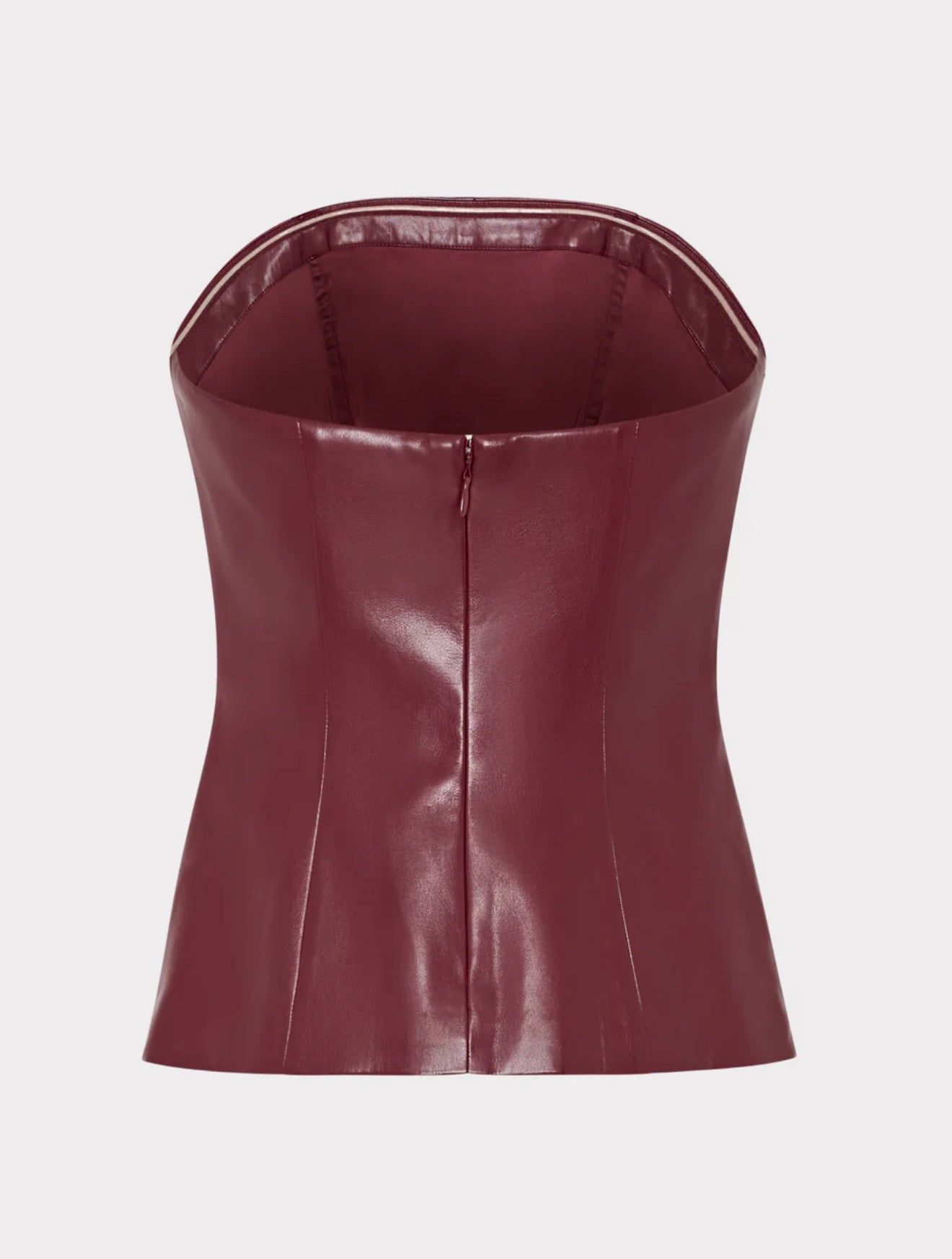 Vegan Leather Strapless Top