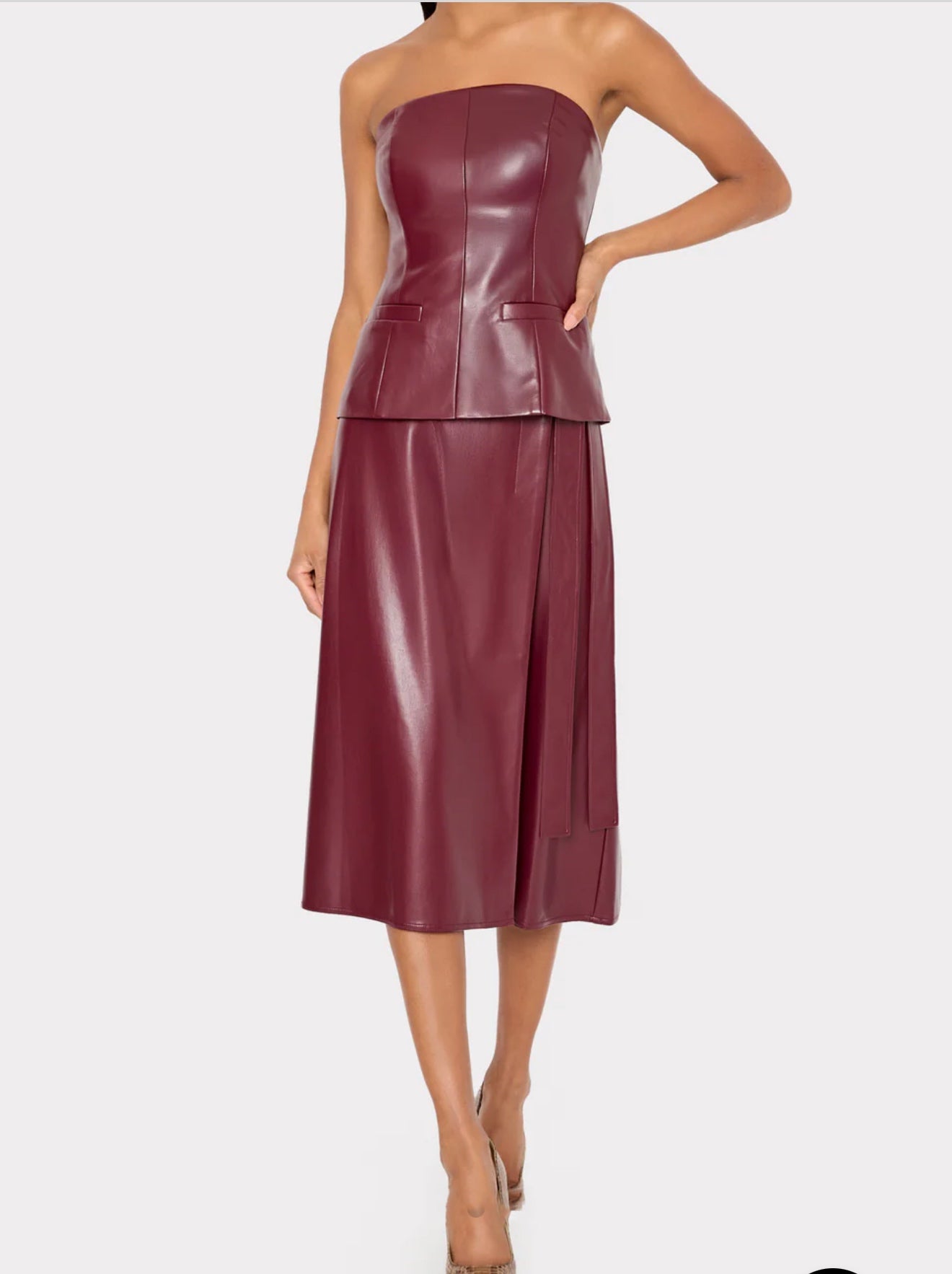 Vegan Leather Bow Maxi Skirt