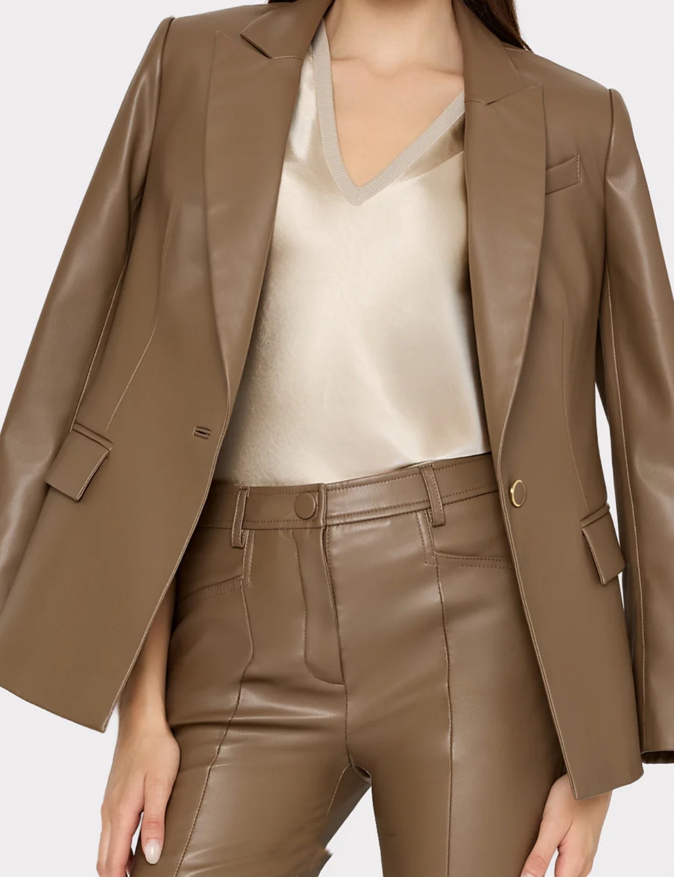 Alexa Vegan Leather Blazer