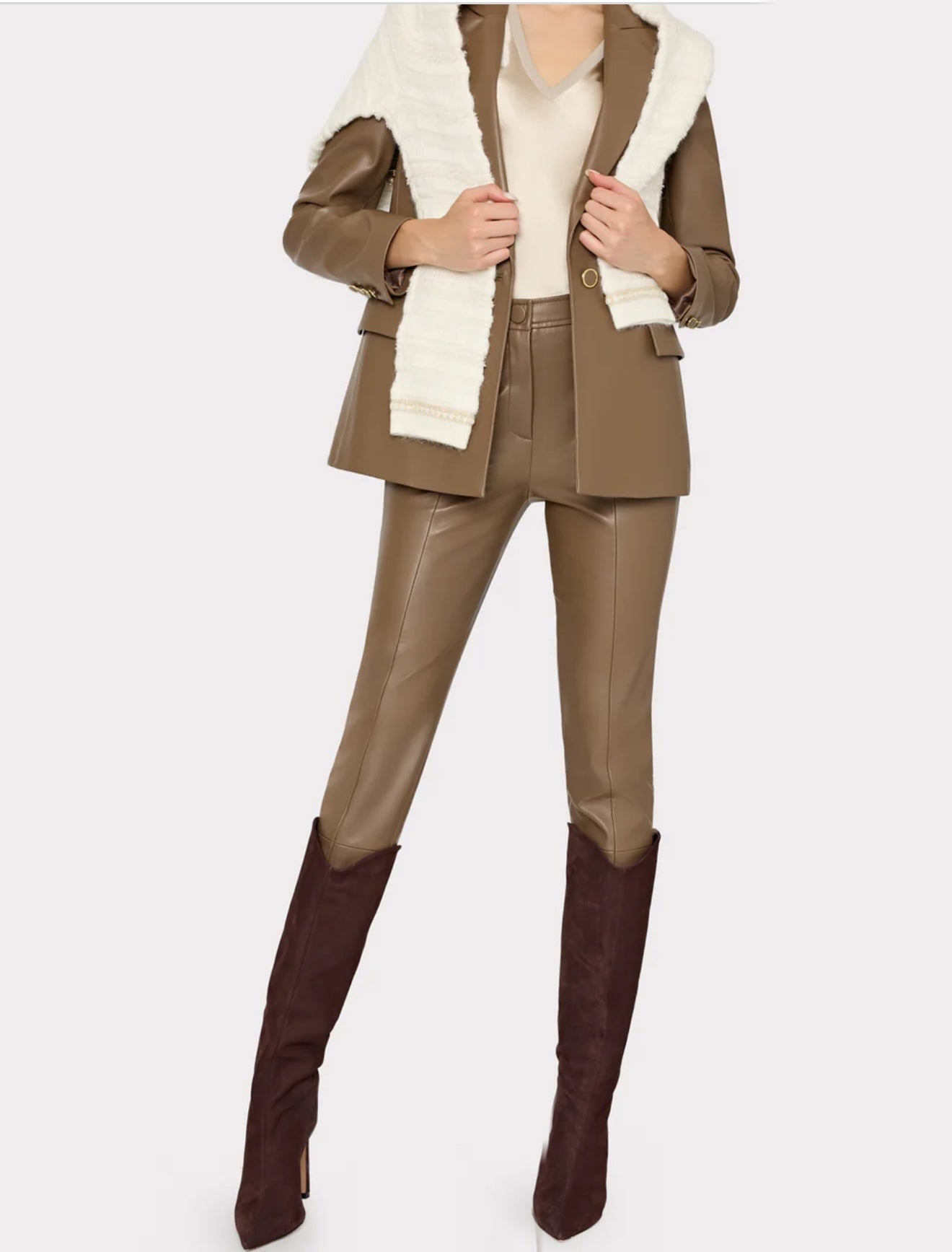 Alexa Vegan Leather Blazer