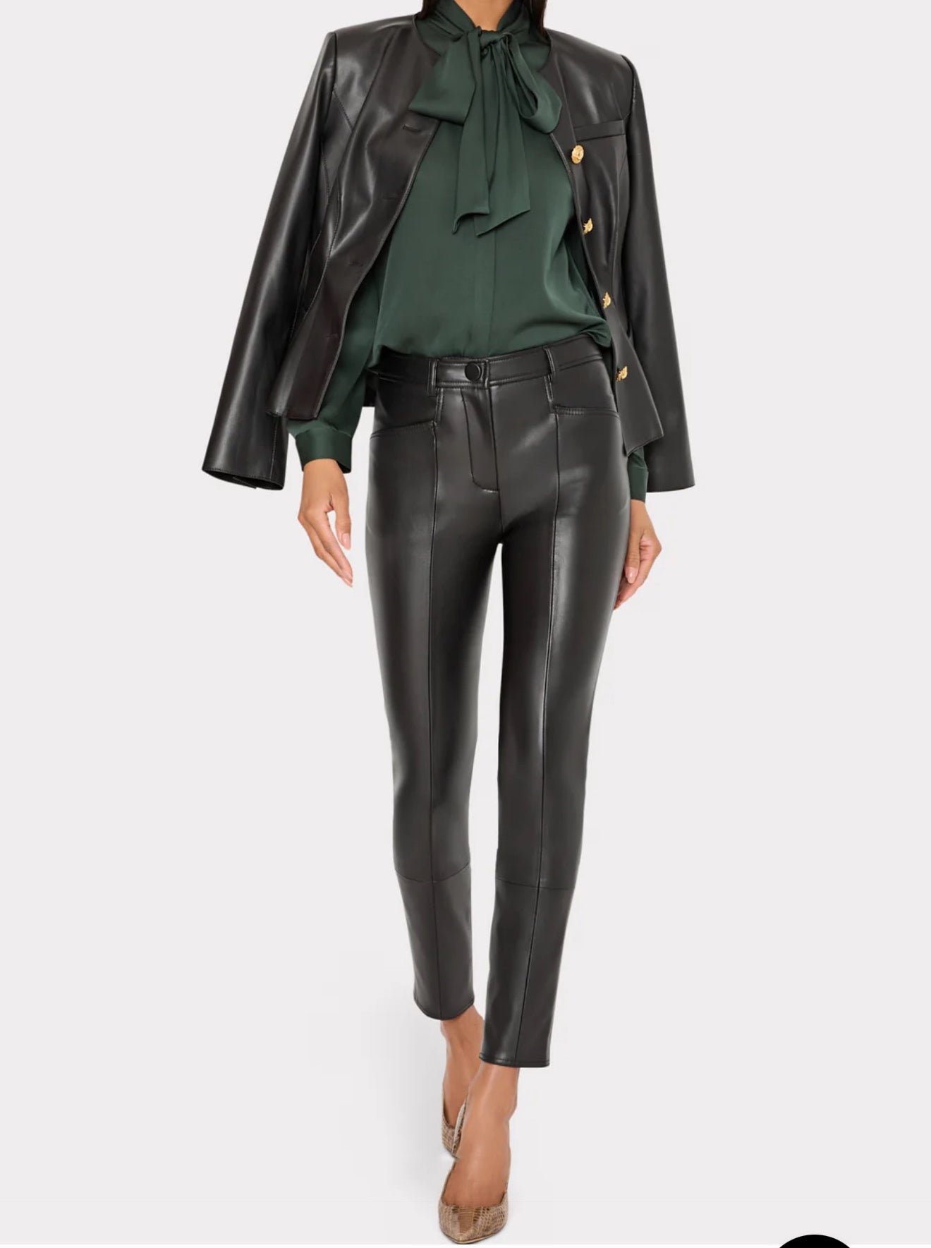 Tie Neck Blouse Green