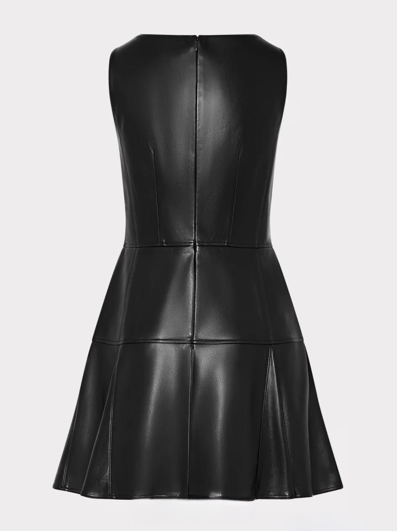 Vegan Leather Mini Dress Black