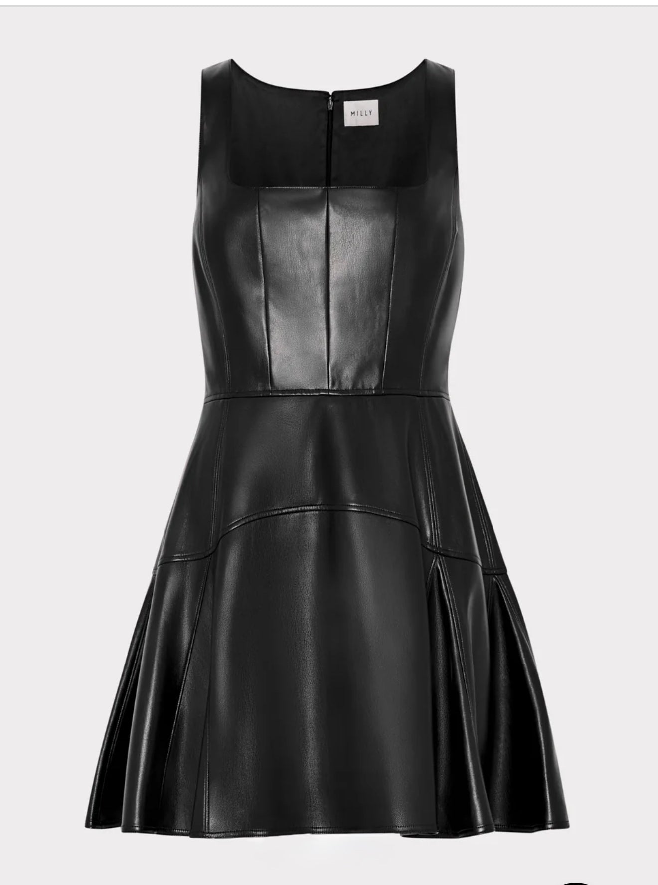 Vegan Leather Mini Dress Black