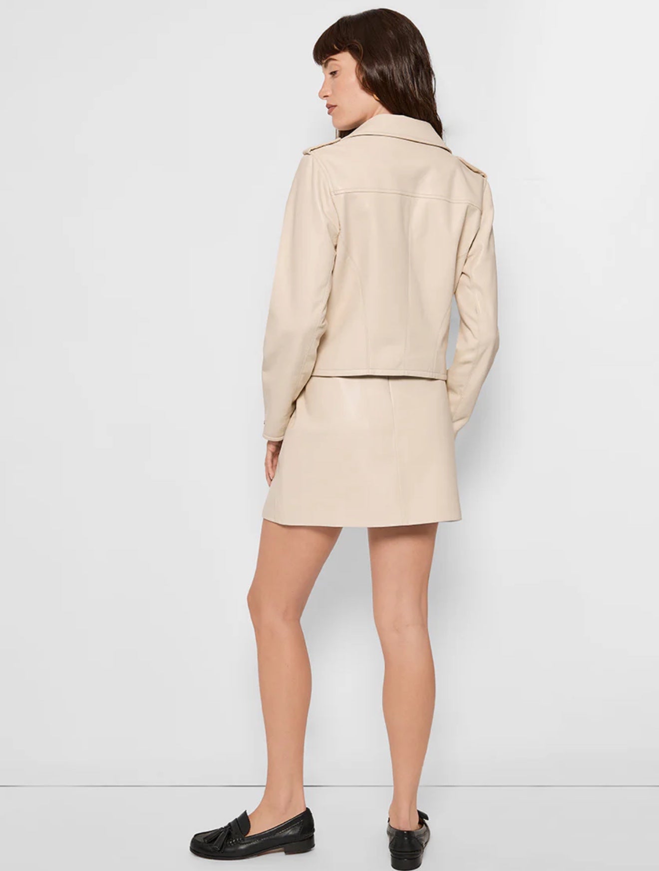 Ryder Upcycle Leather Skirt - Sand