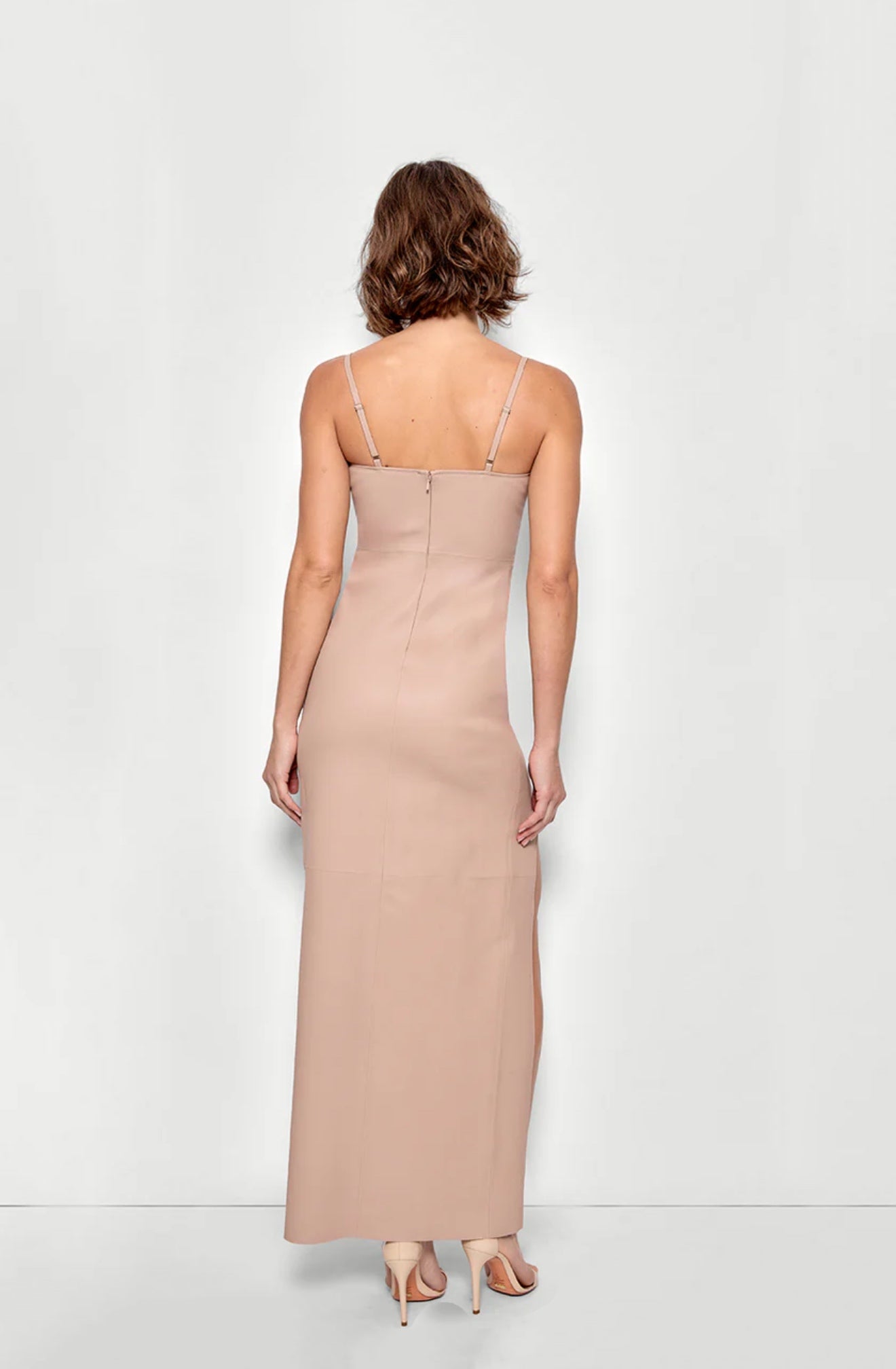 Aphrodite Stretch Leather Dress - Nude