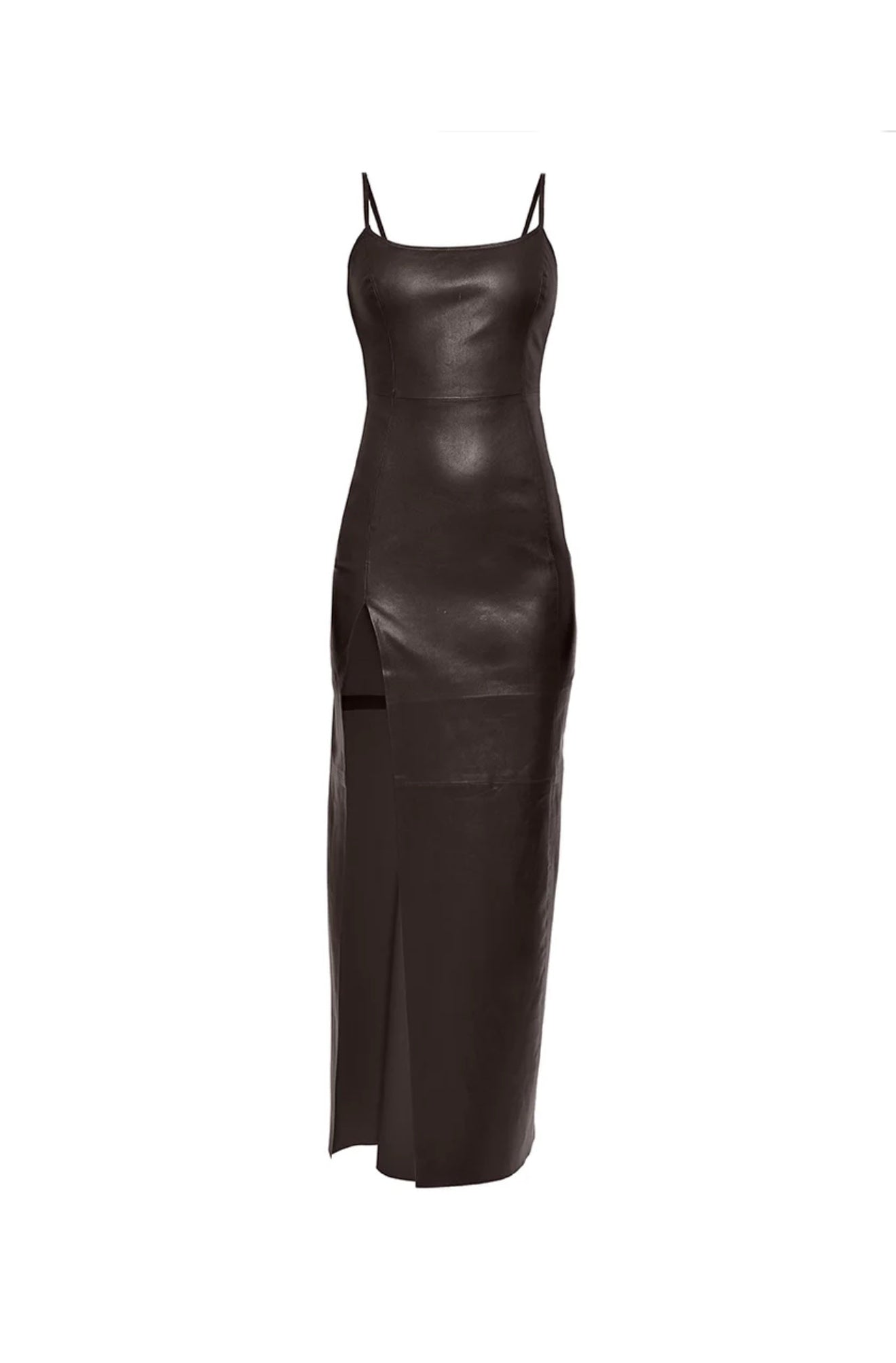 Aphrodite Stretch Leather Dress - Chocolate