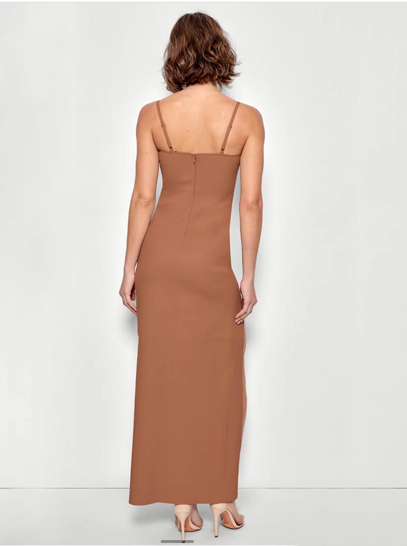 Aphrodite Stretch Leather Dress - Caramel