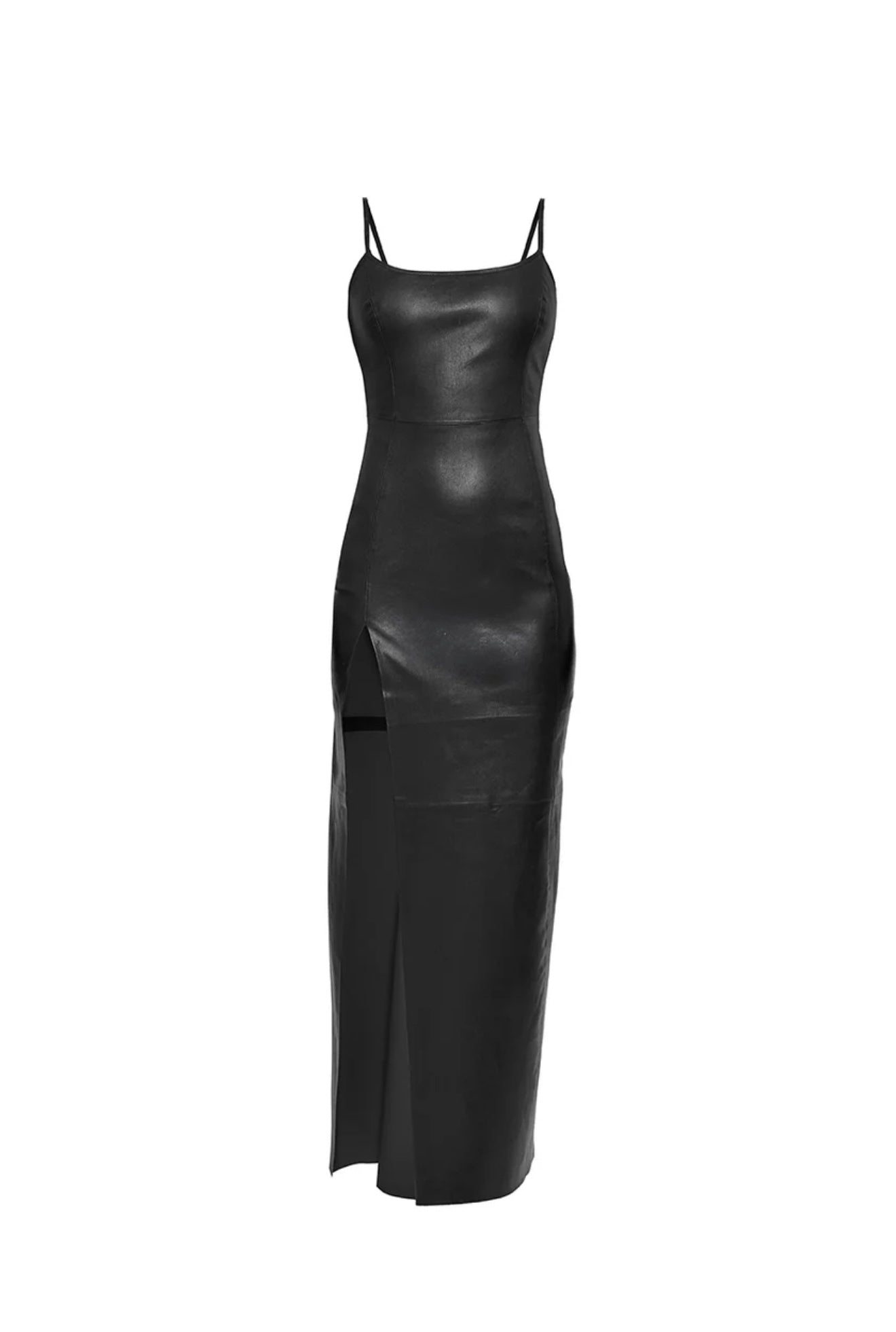 Aphrodite Stretch Leather Dress - Black