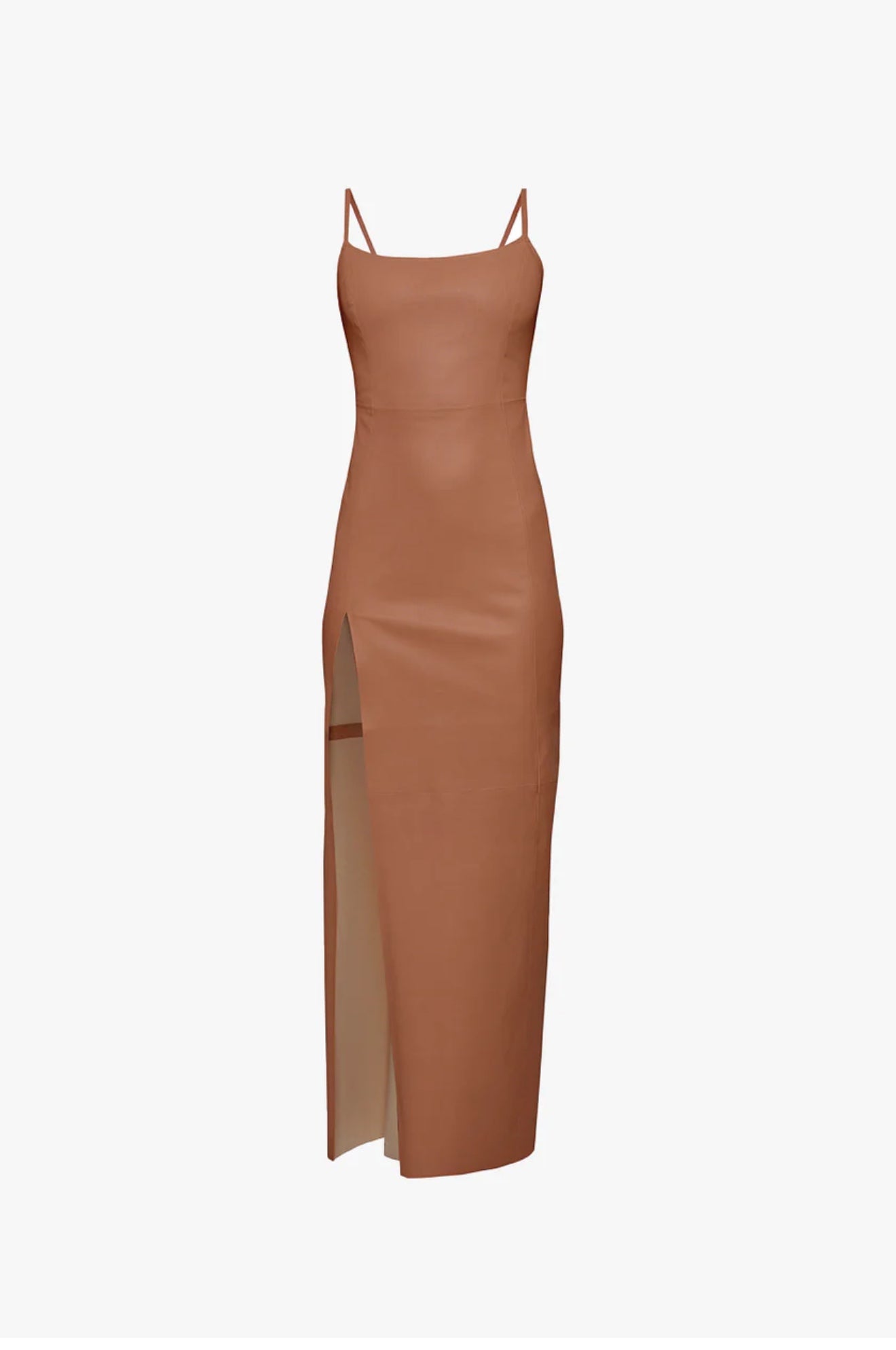 Aphrodite Stretch Leather Dress - Caramel