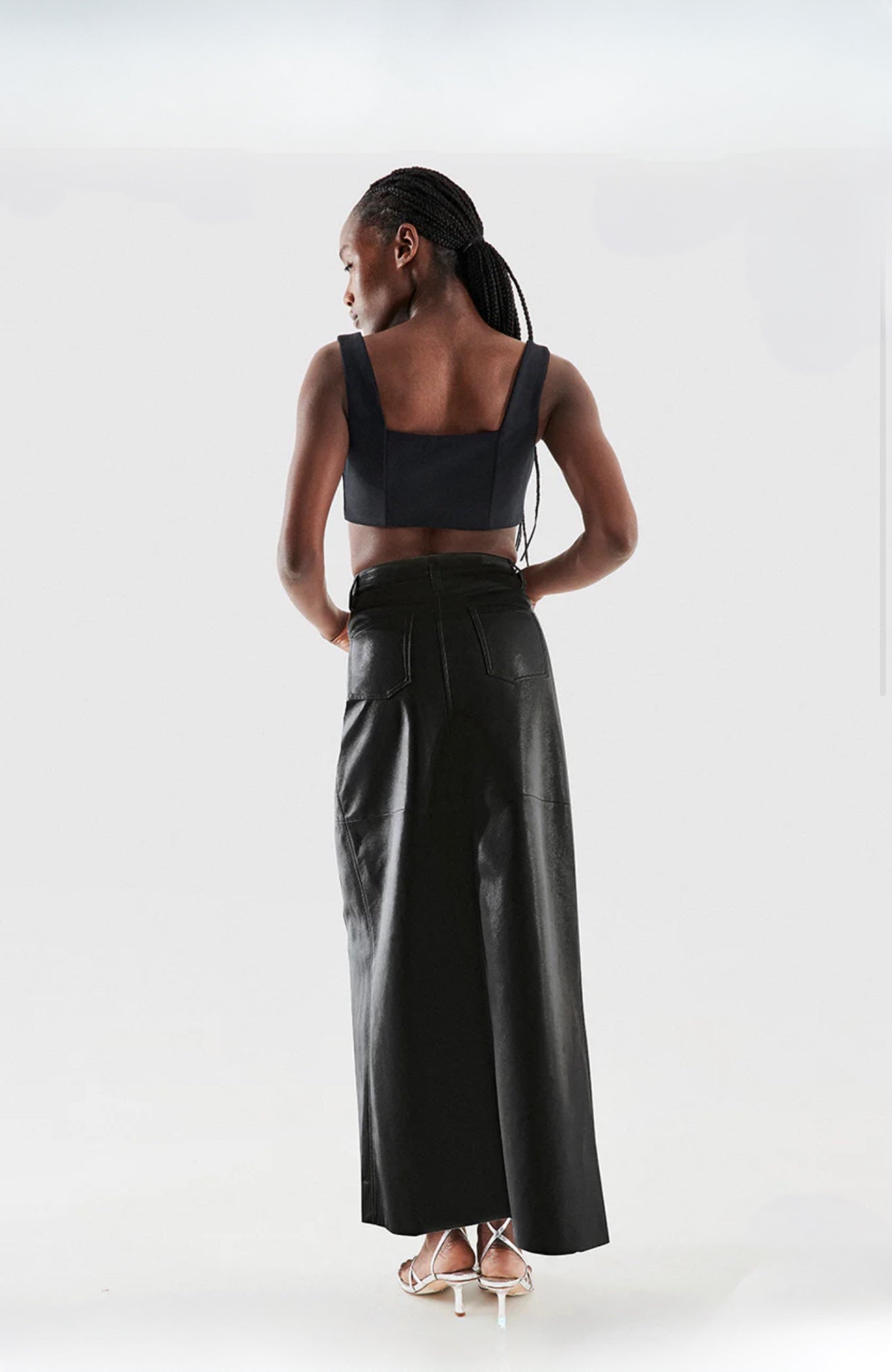 Imogen Recycled Leather Skirt Black