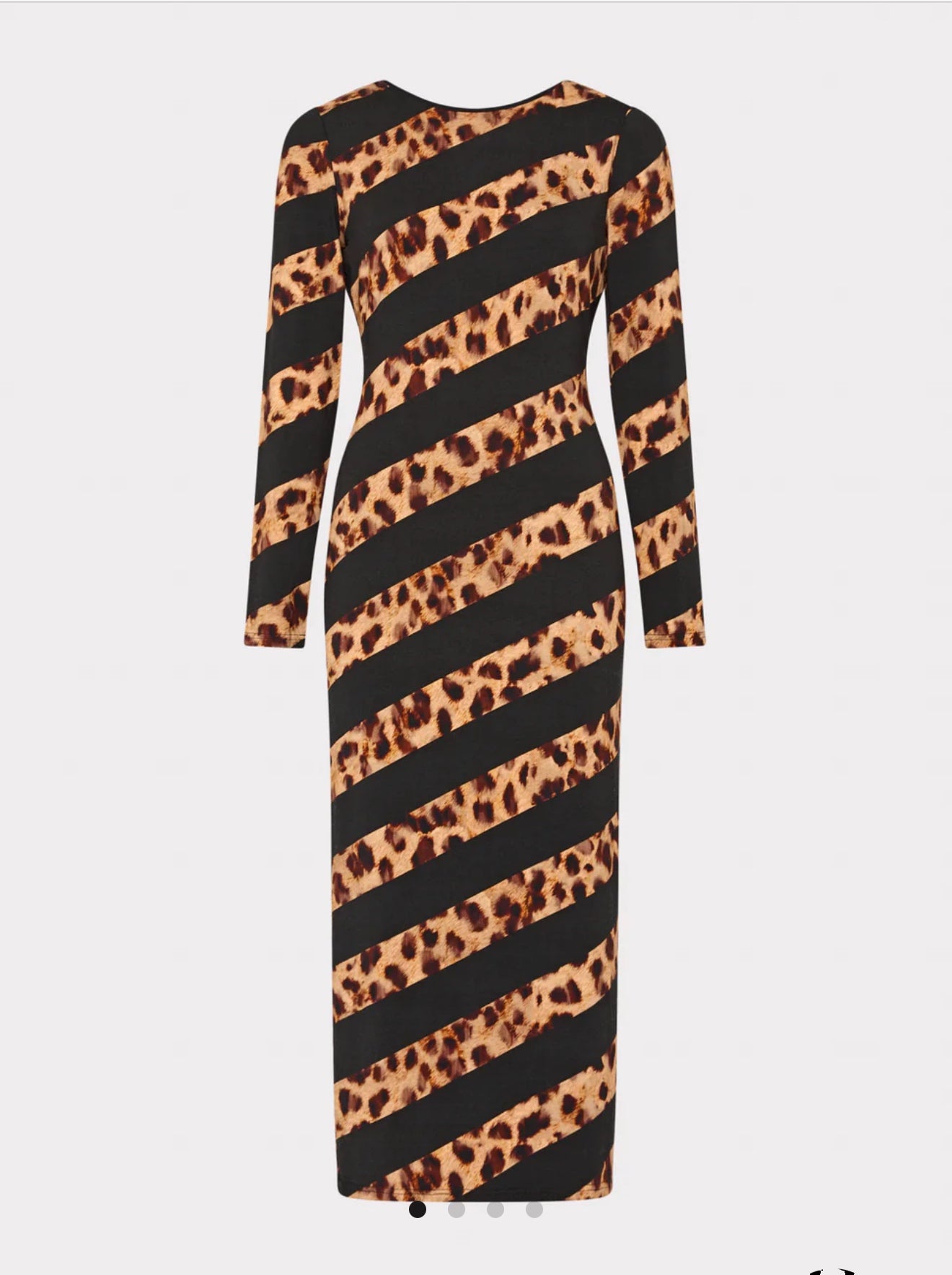 Leopard Stripe Jersey Midi Dress
