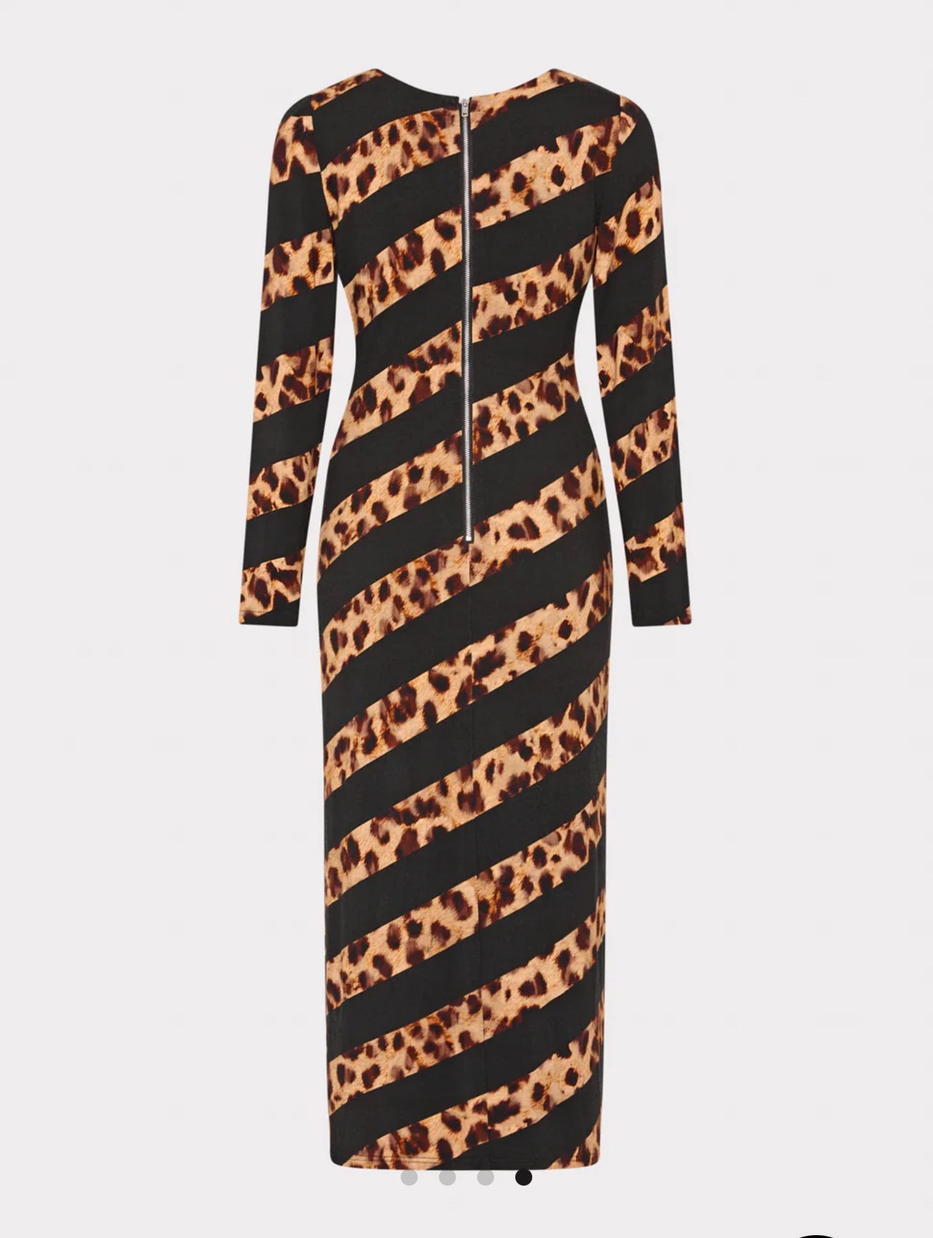 Leopard Stripe Jersey Midi Dress