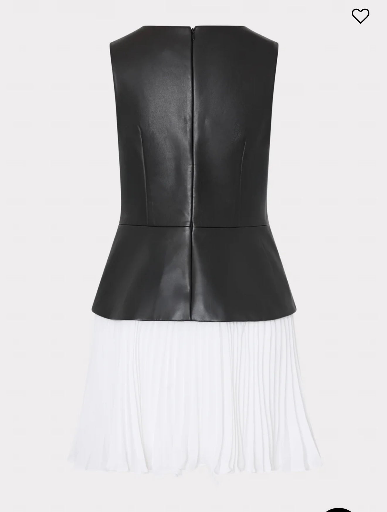 Haddy Leather Pleated Combo Mini Dress