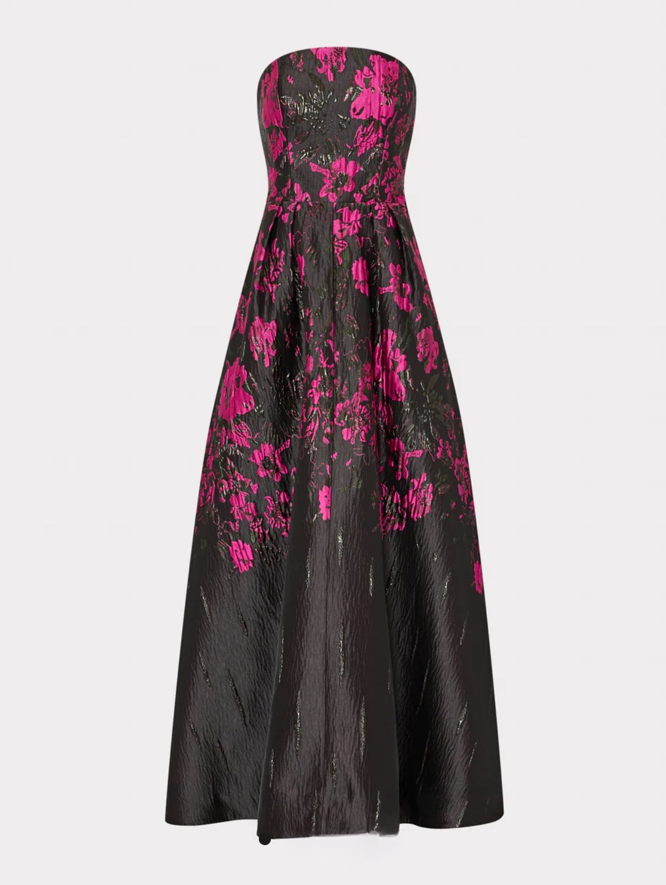 Winona Floral Jacquard Strapless Gown