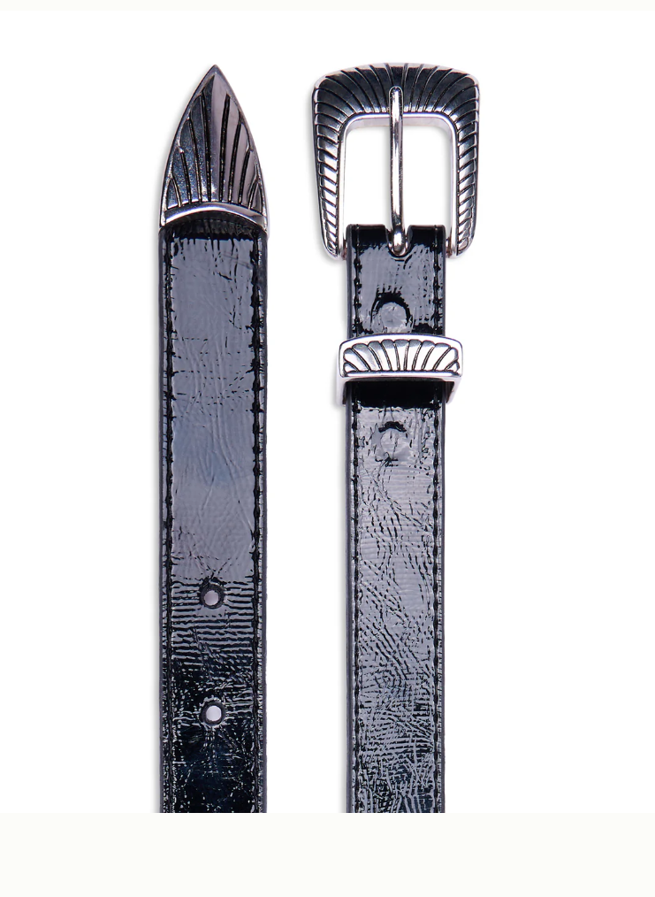 Skinny Western Patent Leather Belt
