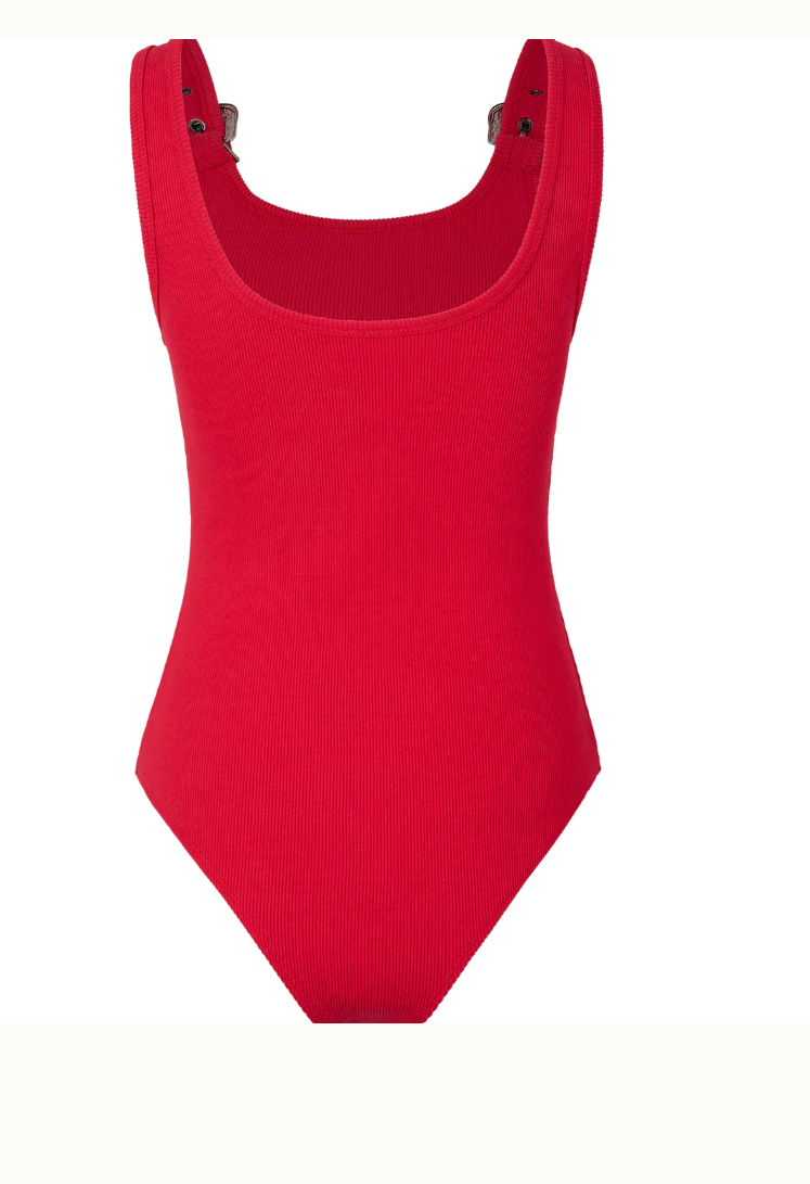 Western Red Buckle Bodysuit