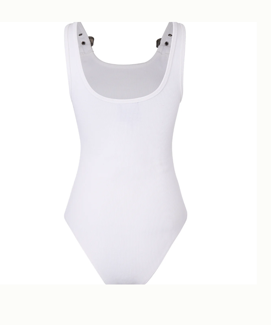 Western White Buckle Bodysuit