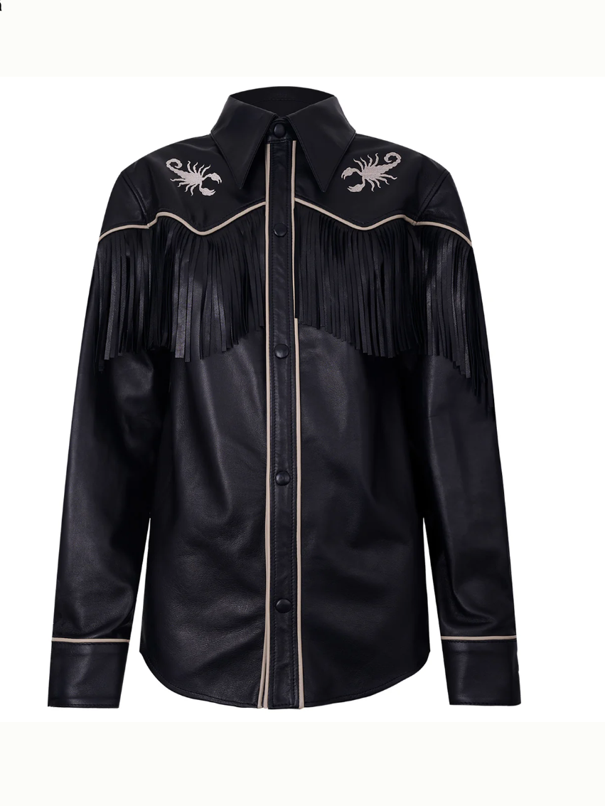 Alacran Black Fringe Shirt