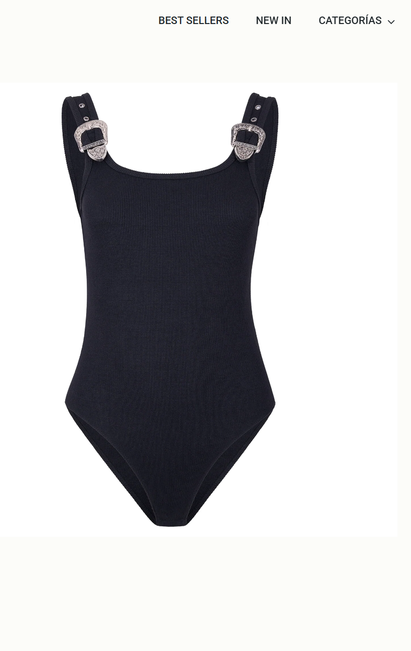 Western Black Buckle Bodysuit