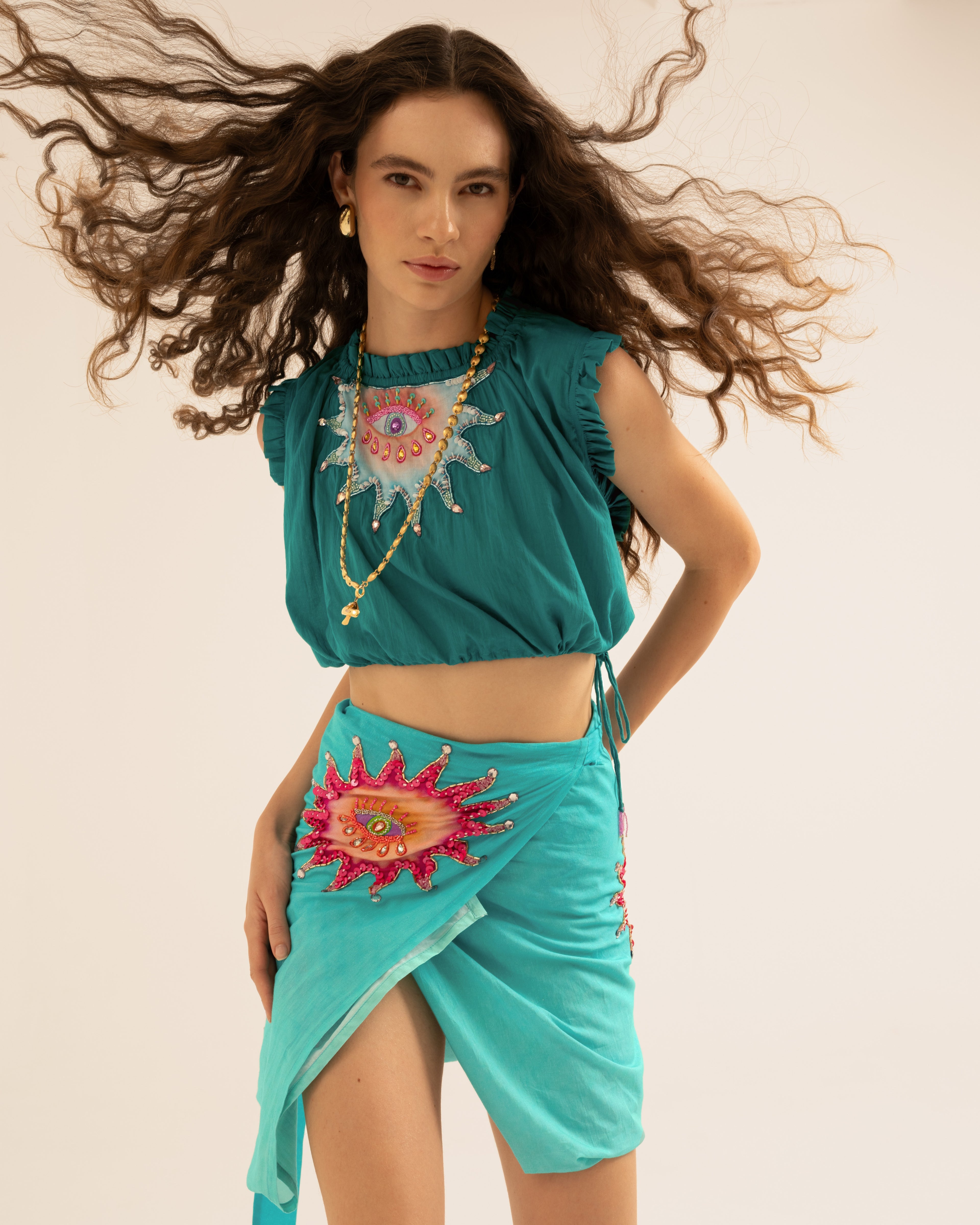 Aqua Fire Pareo Skirt