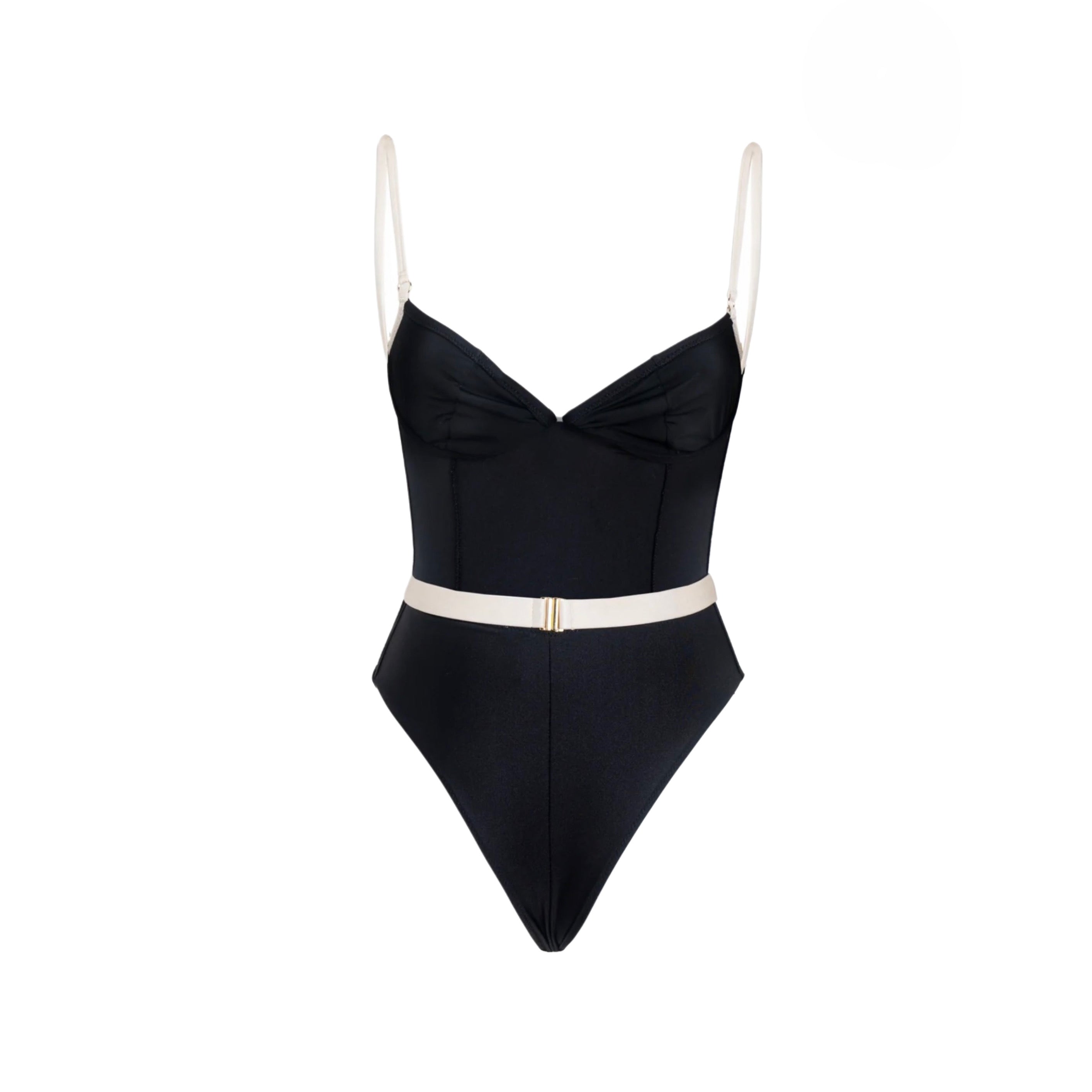 ISABEL BEACHWEAR CINDY ONEPIECE BLACK-ALMOND