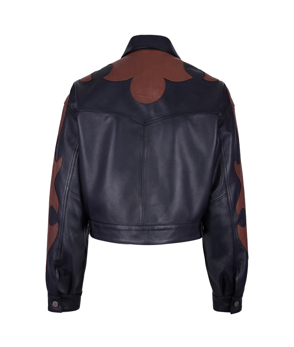 Forastera brown crocodile jacket