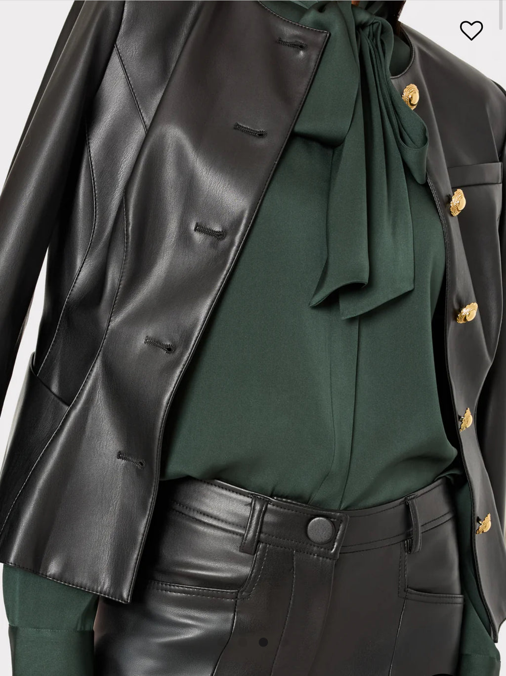 Tie Neck Blouse Green