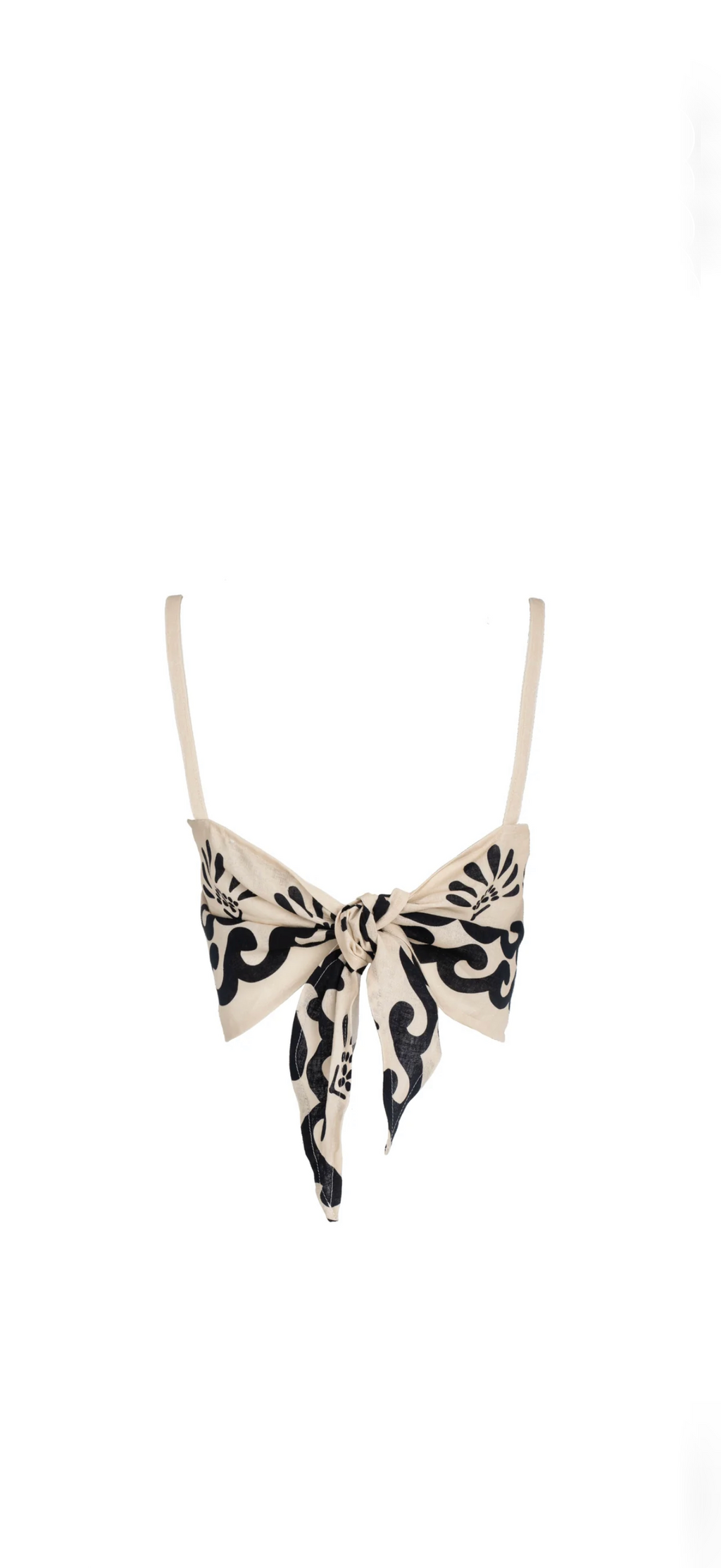 ISABEL BEACHWEAR
TOP LINO PALM IVORY- BLACK