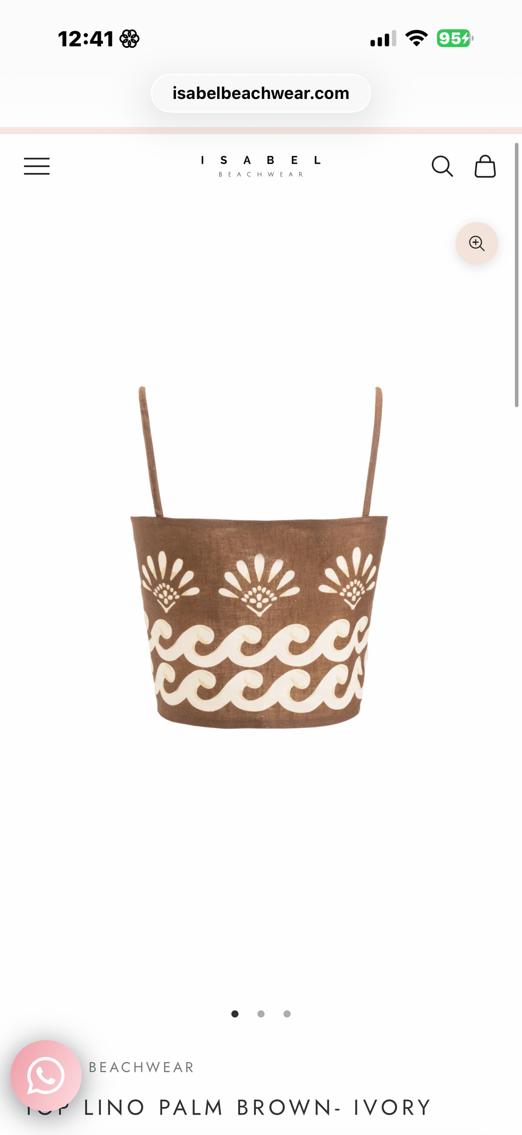 ISABEL BEACHWEAR
TOP LINO PALM BROWN- IVORY