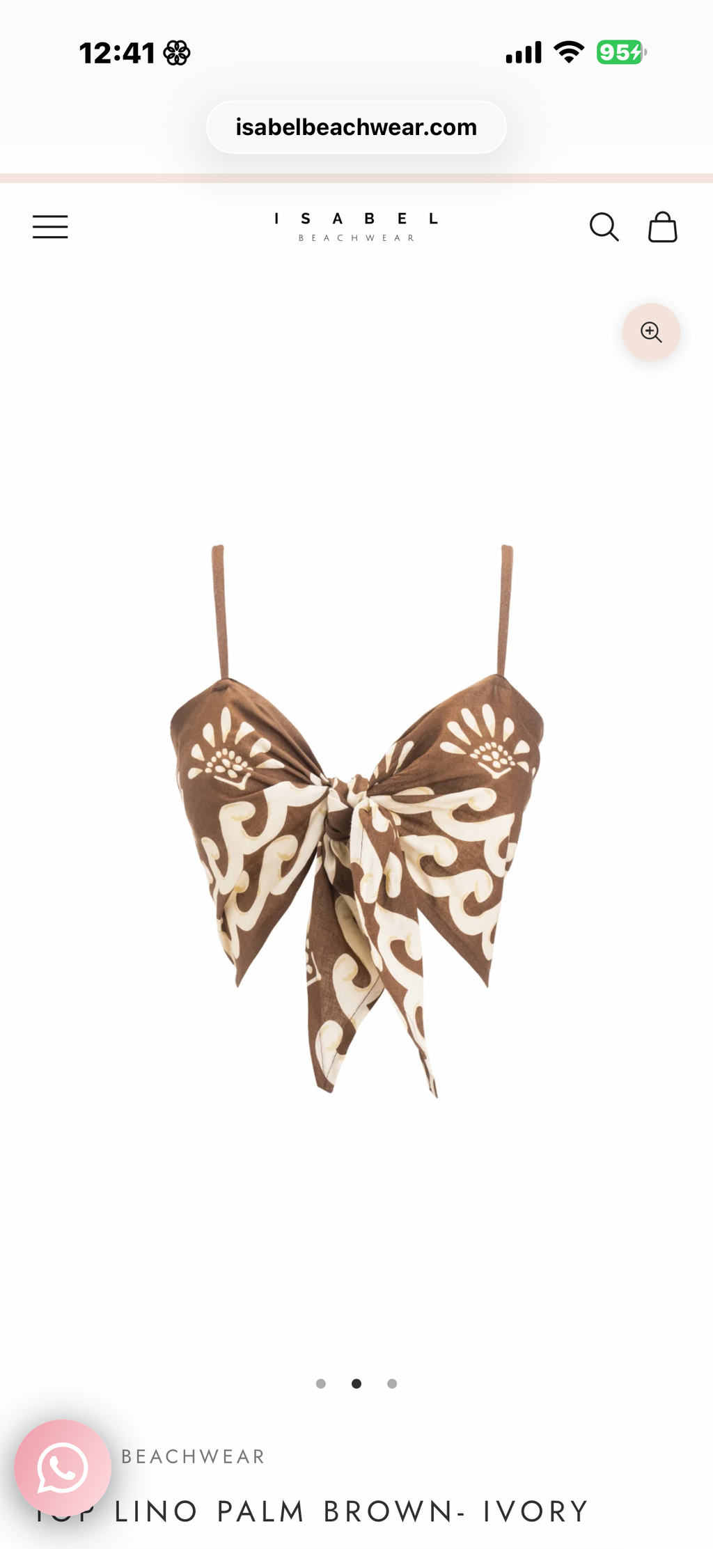 ISABEL BEACHWEAR
TOP LINO PALM BROWN- IVORY