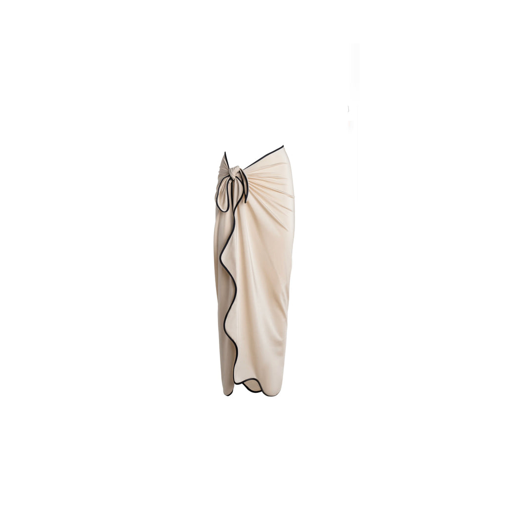 ISABEL BEACHWEAR
PAREO MIDI LYCRA WAVE ALMOND - BLACK