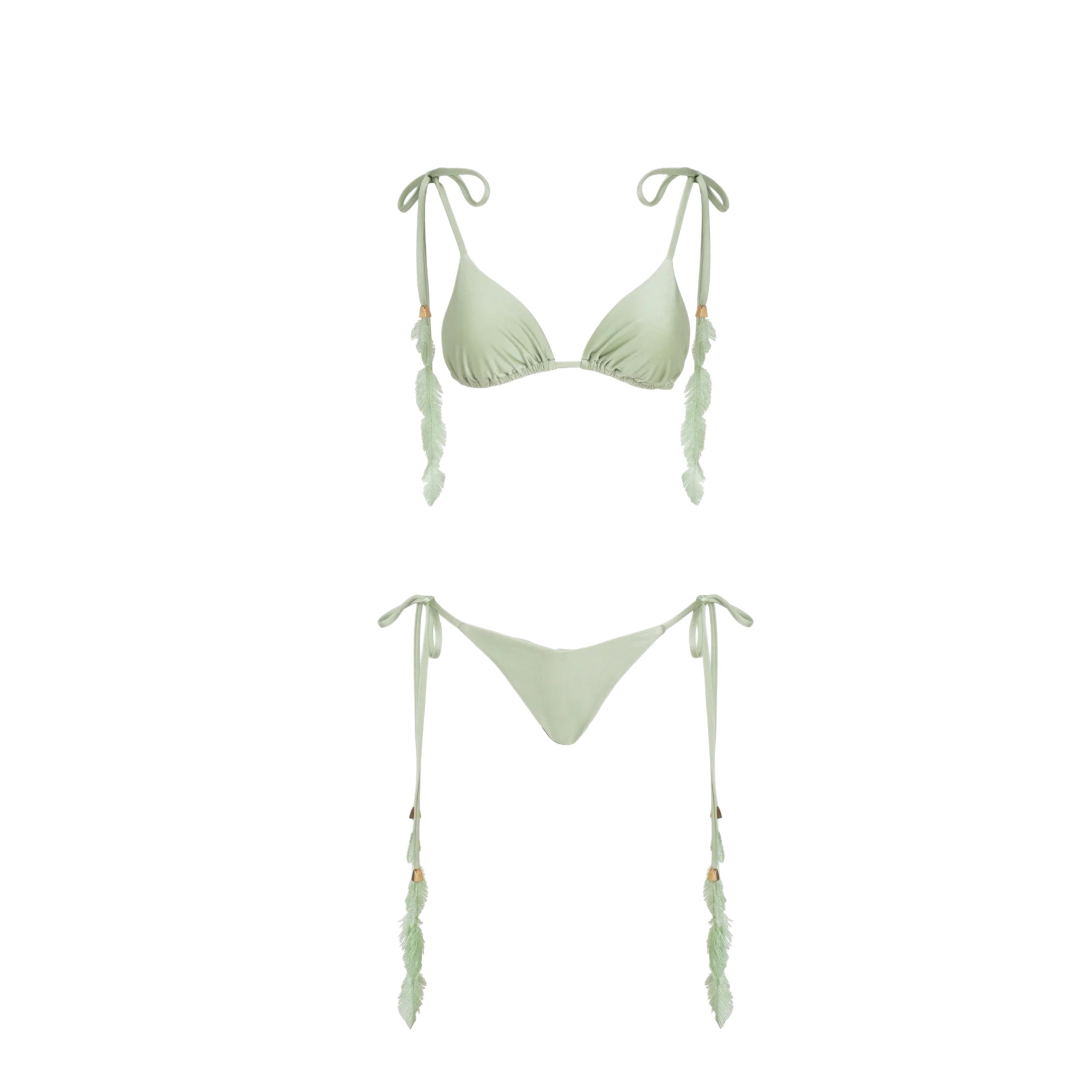 ISABEL BEACHWEAR PLUMAGE BIKINI PISTACHE