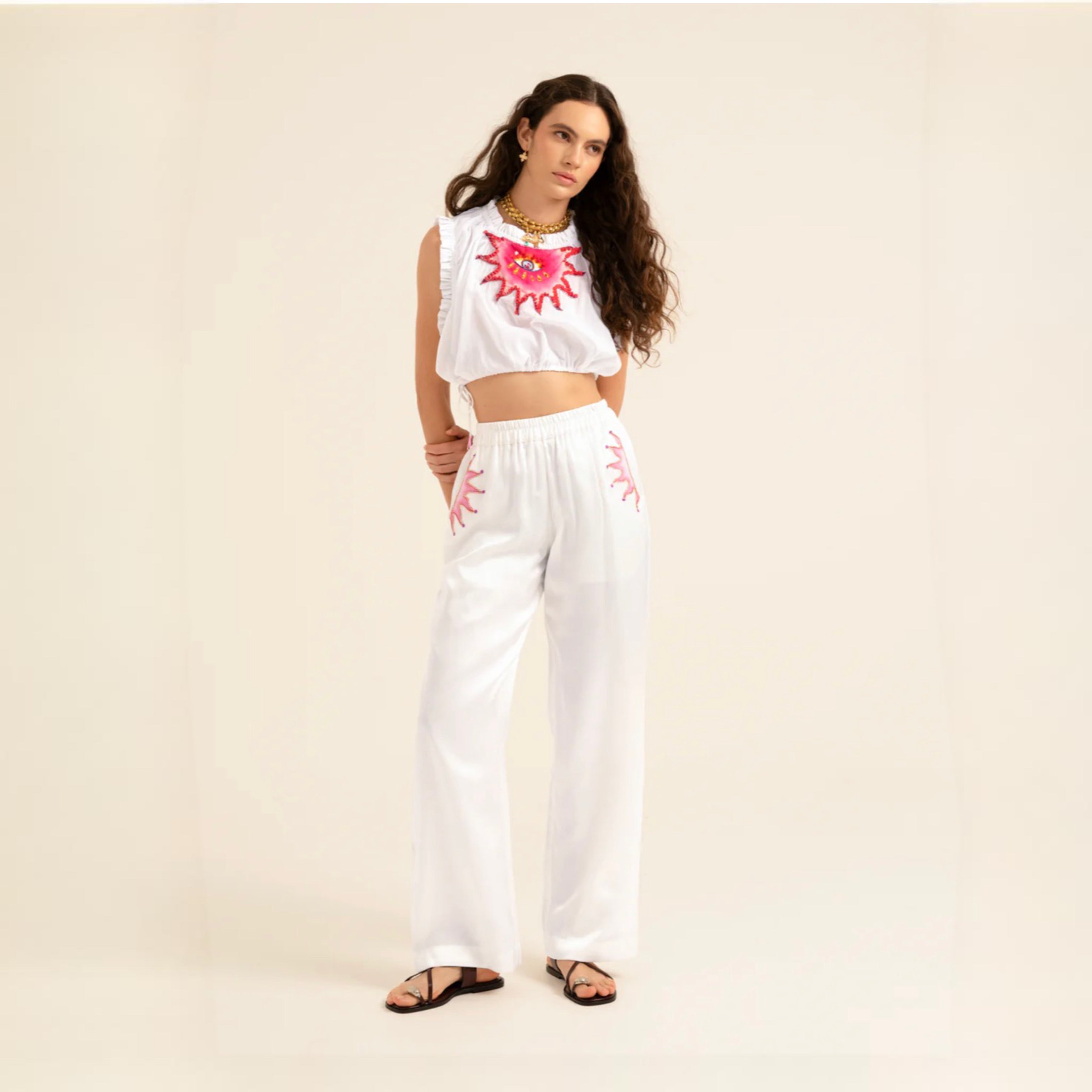 Celestial White Crop Top