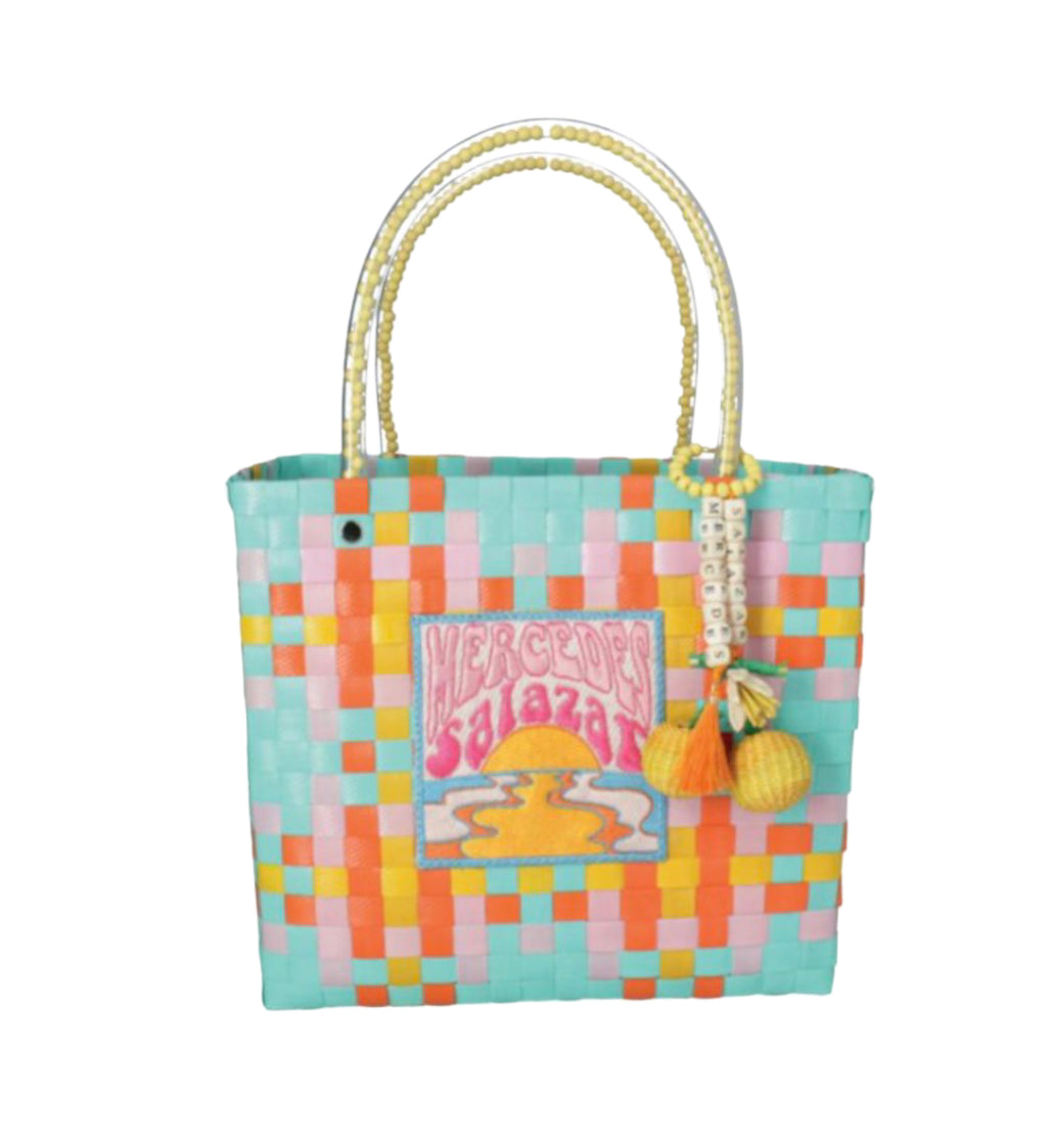 MERCEDES SALAZAR Take me to the Moon Handbag Medium In Aqua
