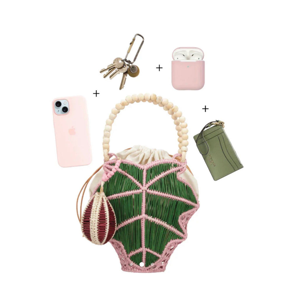 MERCEDES SALAZAR  Pink Fig Leaf MiniHandbag