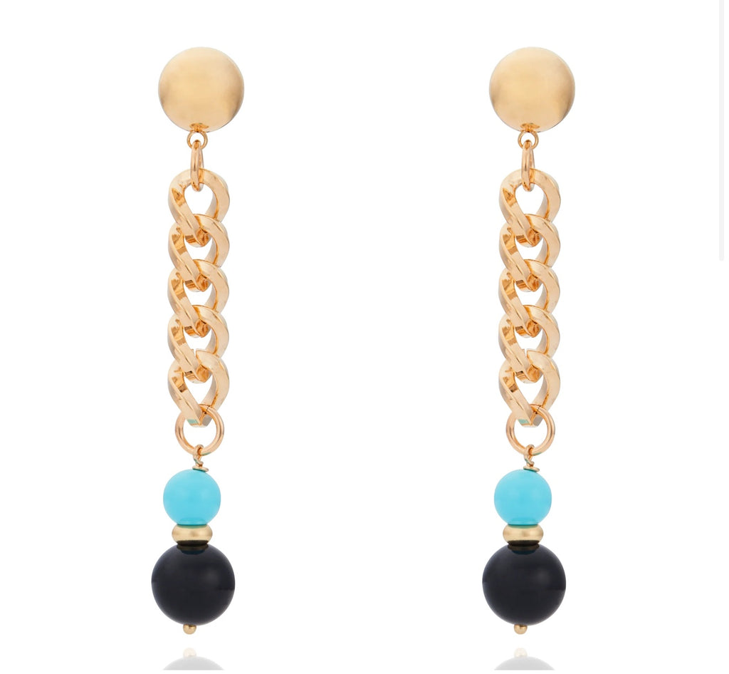 San Marcos Stone Charm Earrings Turquoise