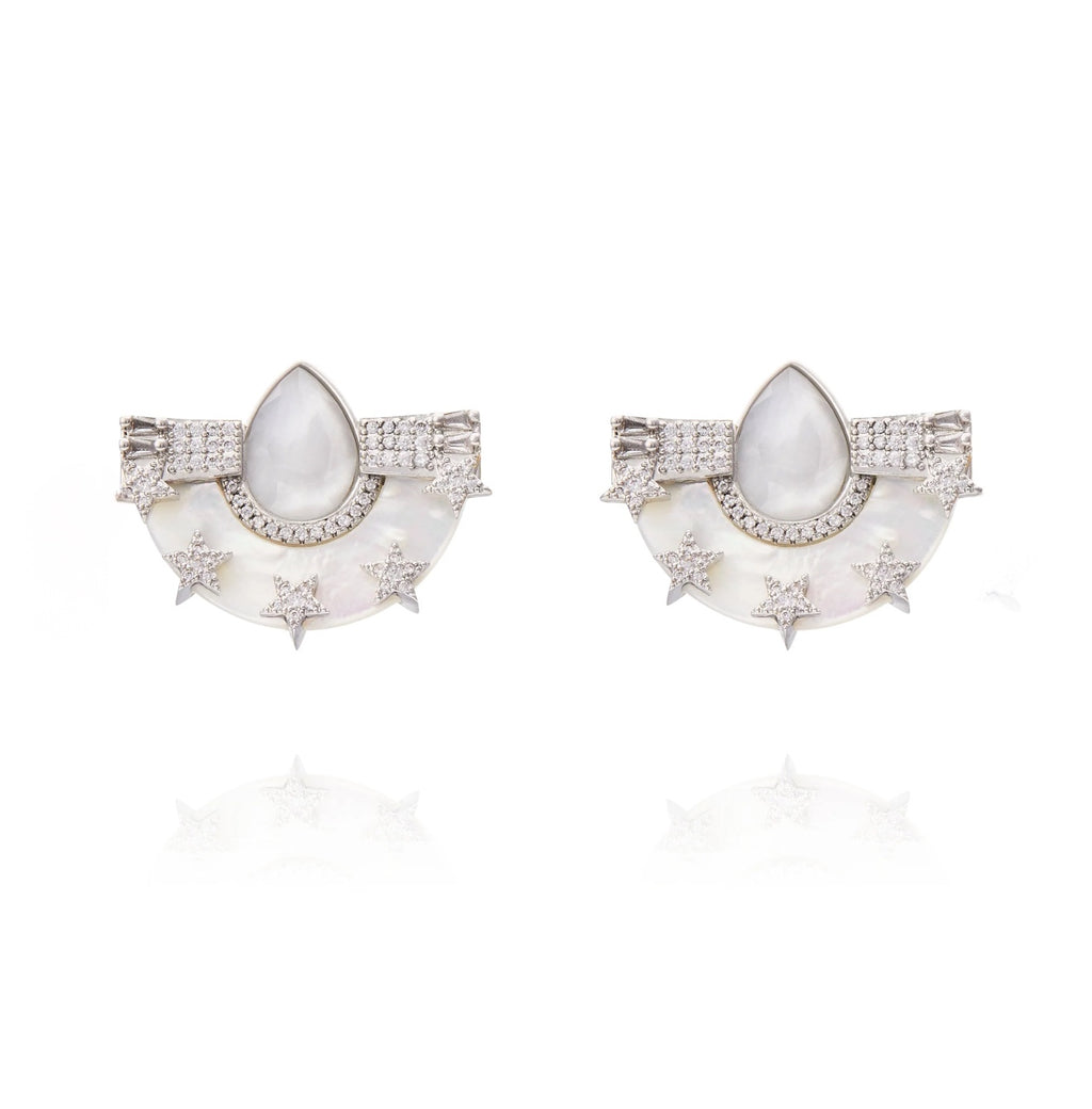 Larissa Earrings White Mop Silver