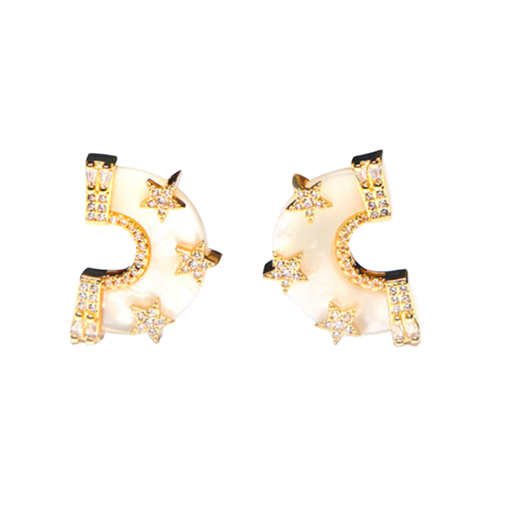 Larissa Earrings White Mop Gold