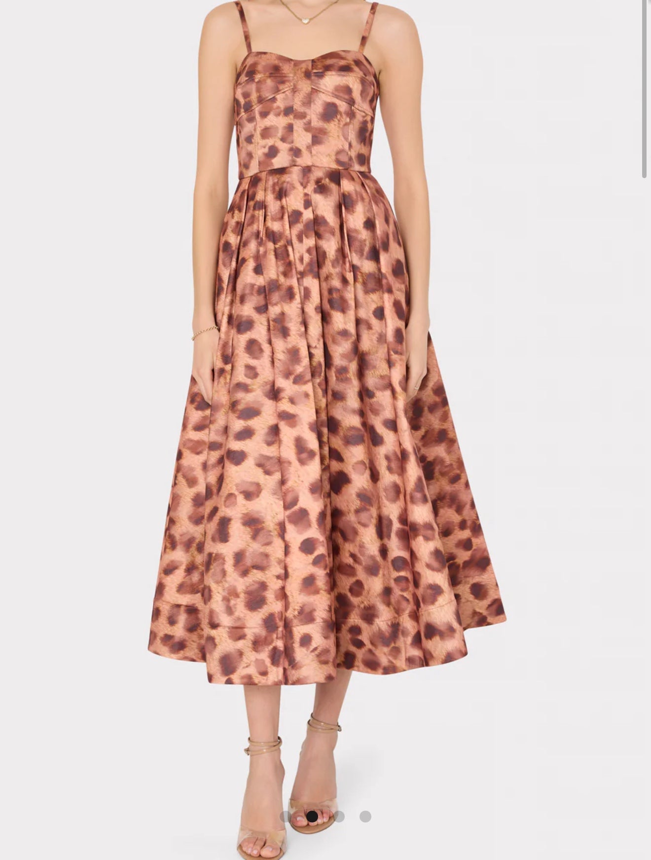 Queen Leopard Print Taffeta Bustier Dress